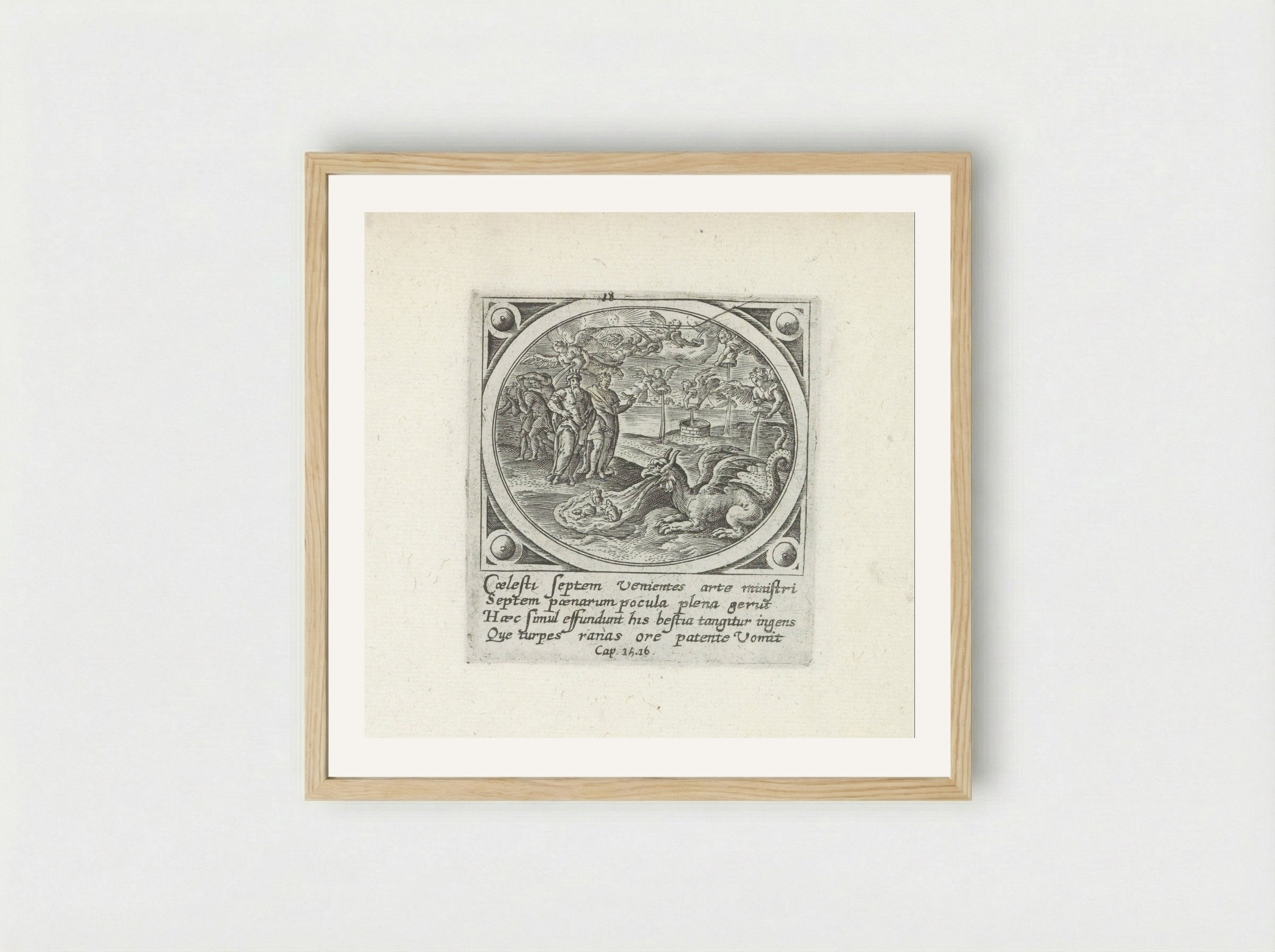 Zeven plagen - Gerard de Jode - Framed Print Wood