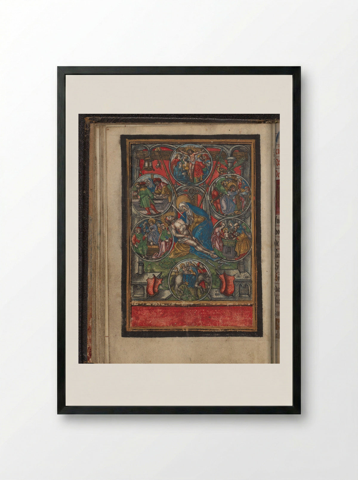 Zeven smarten van Maria - Monogrammist S - Framed Print Black