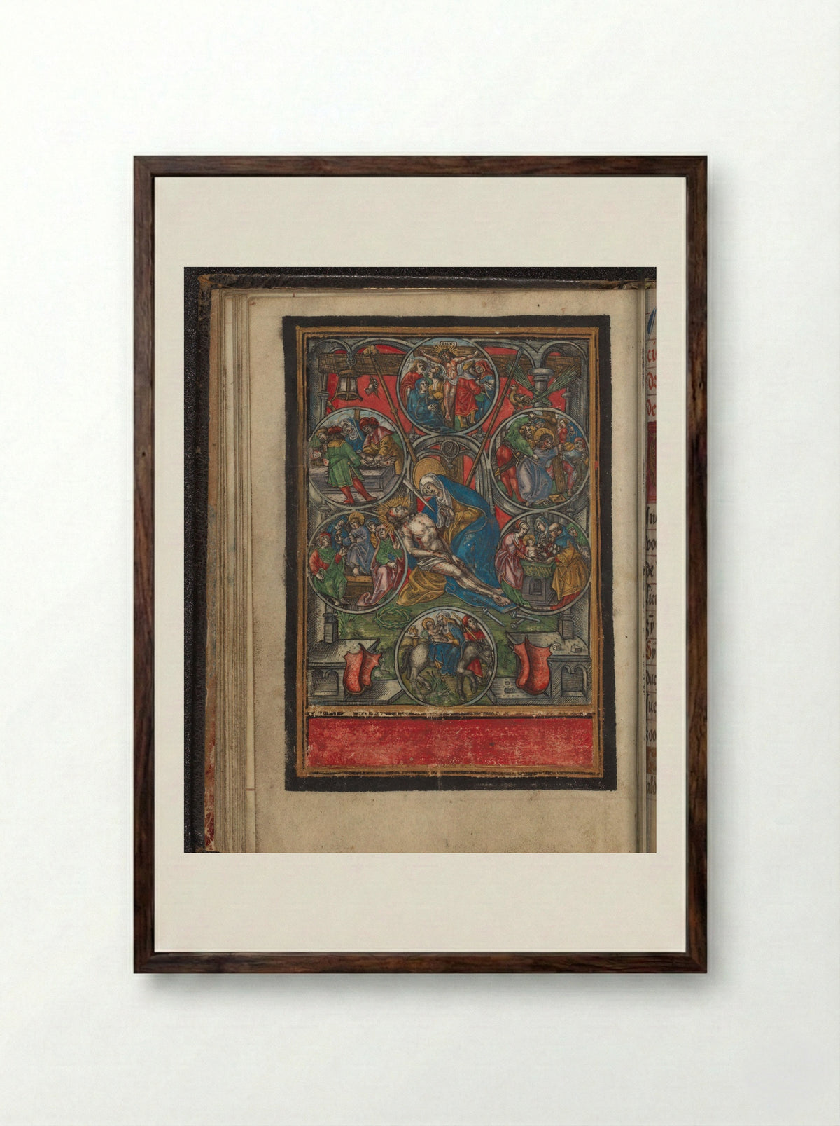 Zeven smarten van Maria - Monogrammist S - Framed Print Dark Wood