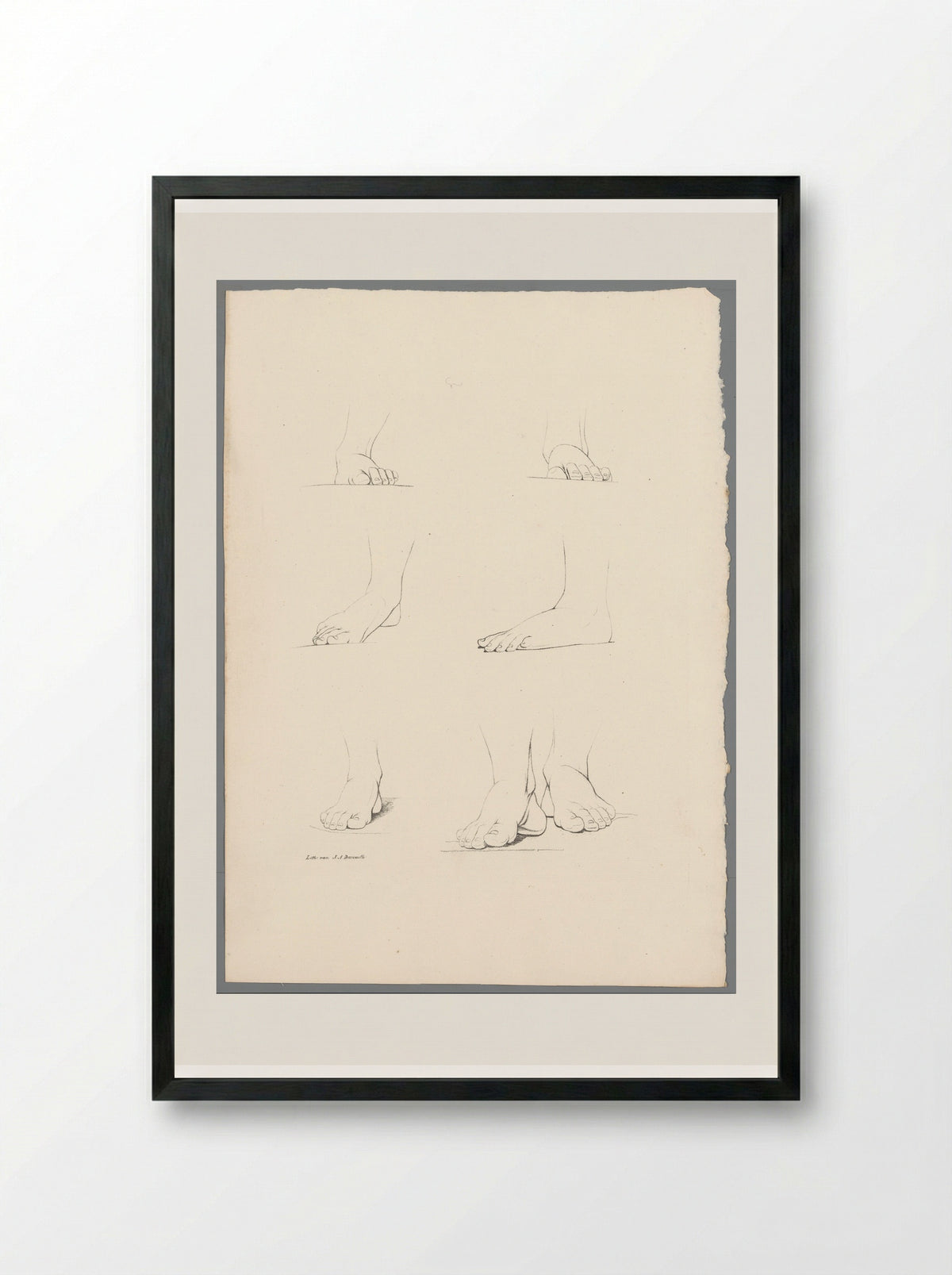 Zeven voeten - Jean Augustin Daiwaille - Framed Print Black