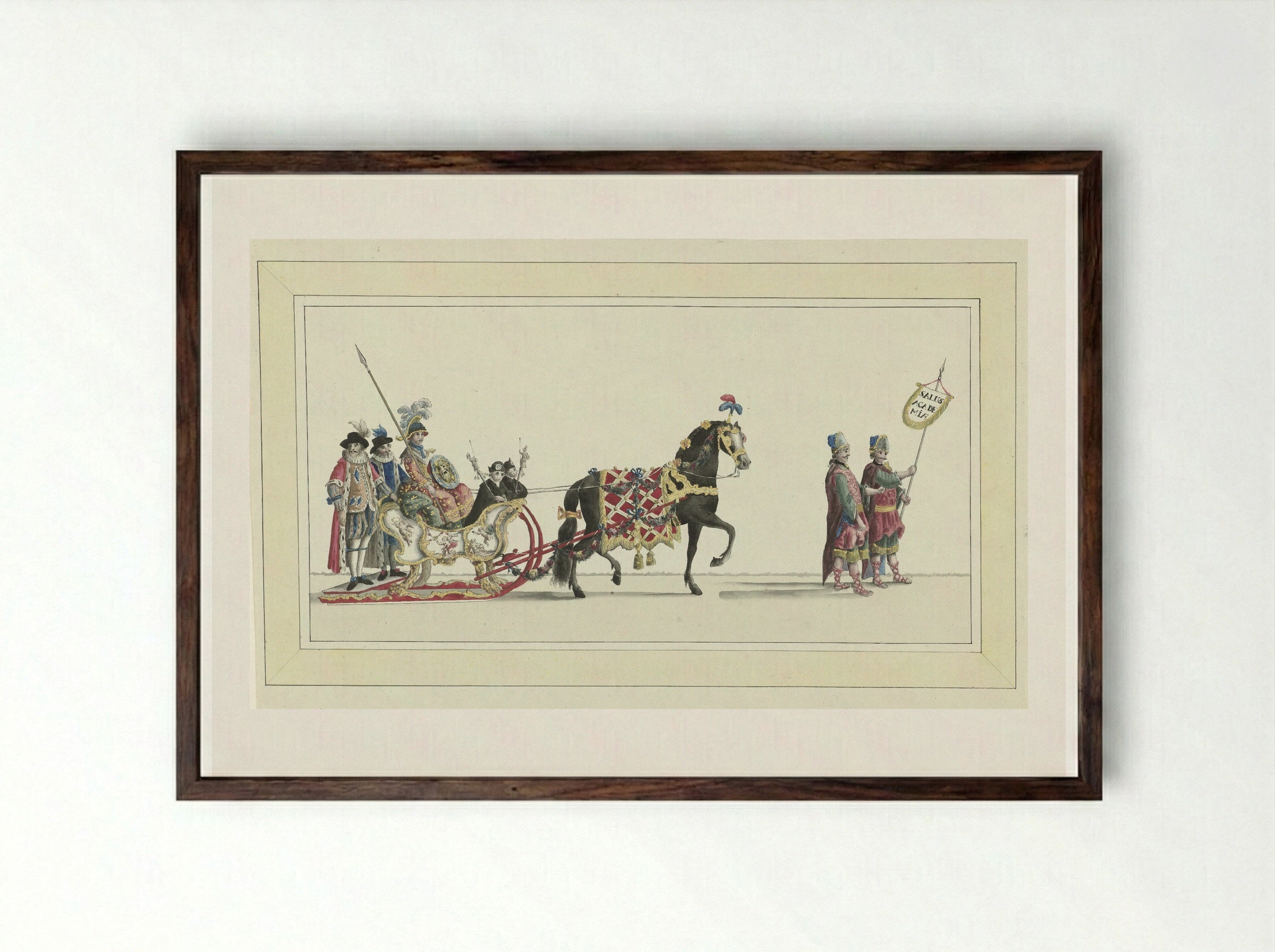 Zevende slede - Abraham Delfos - Framed Print Dark Wood