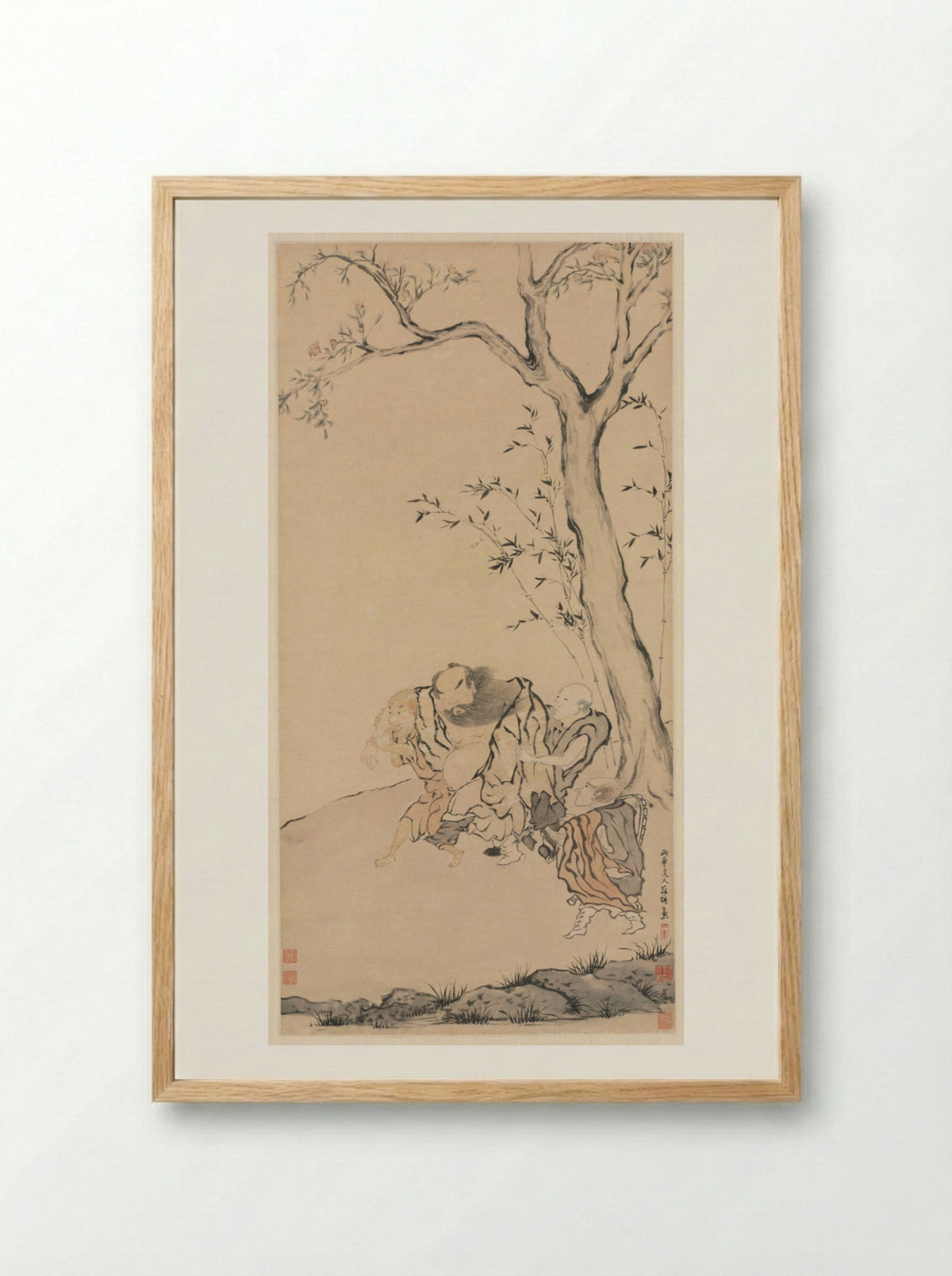Zhong Kui Supported by Ghosts - Luo Ping - Framed Print Wood
