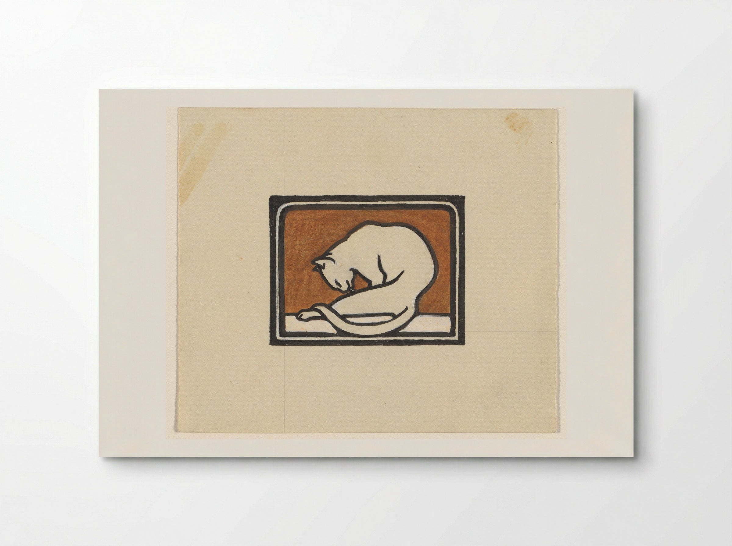 Zich wassende kat (Cat Washing Itself) - Julie de Graag - Poster