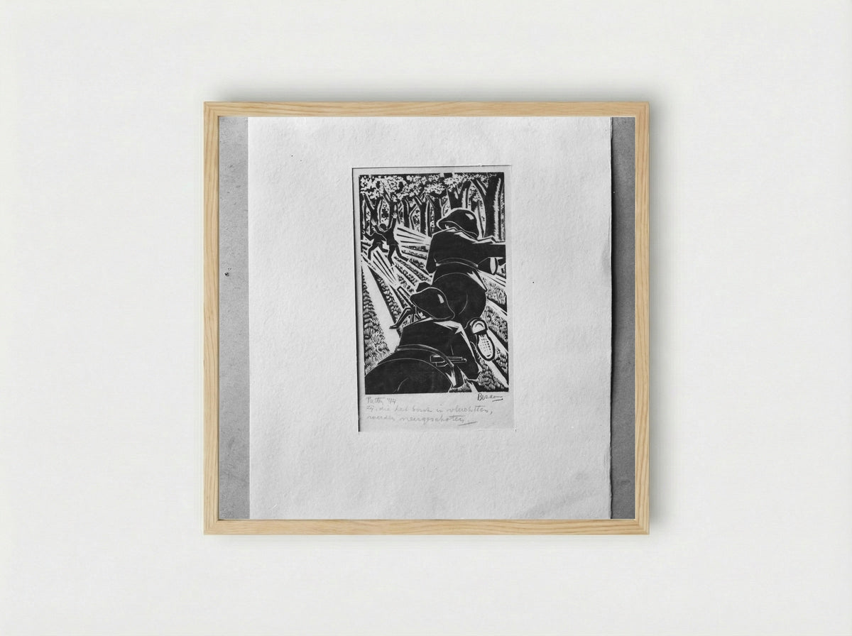 Zij die het bosch in vluchtten, werden neergeschoten - Jo Bezaan - Framed Print Wood