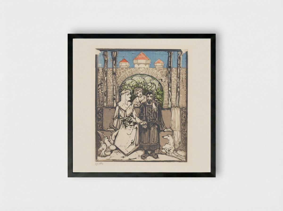Zittend paar - Bernard Willem Wierink - Framed Print Black
