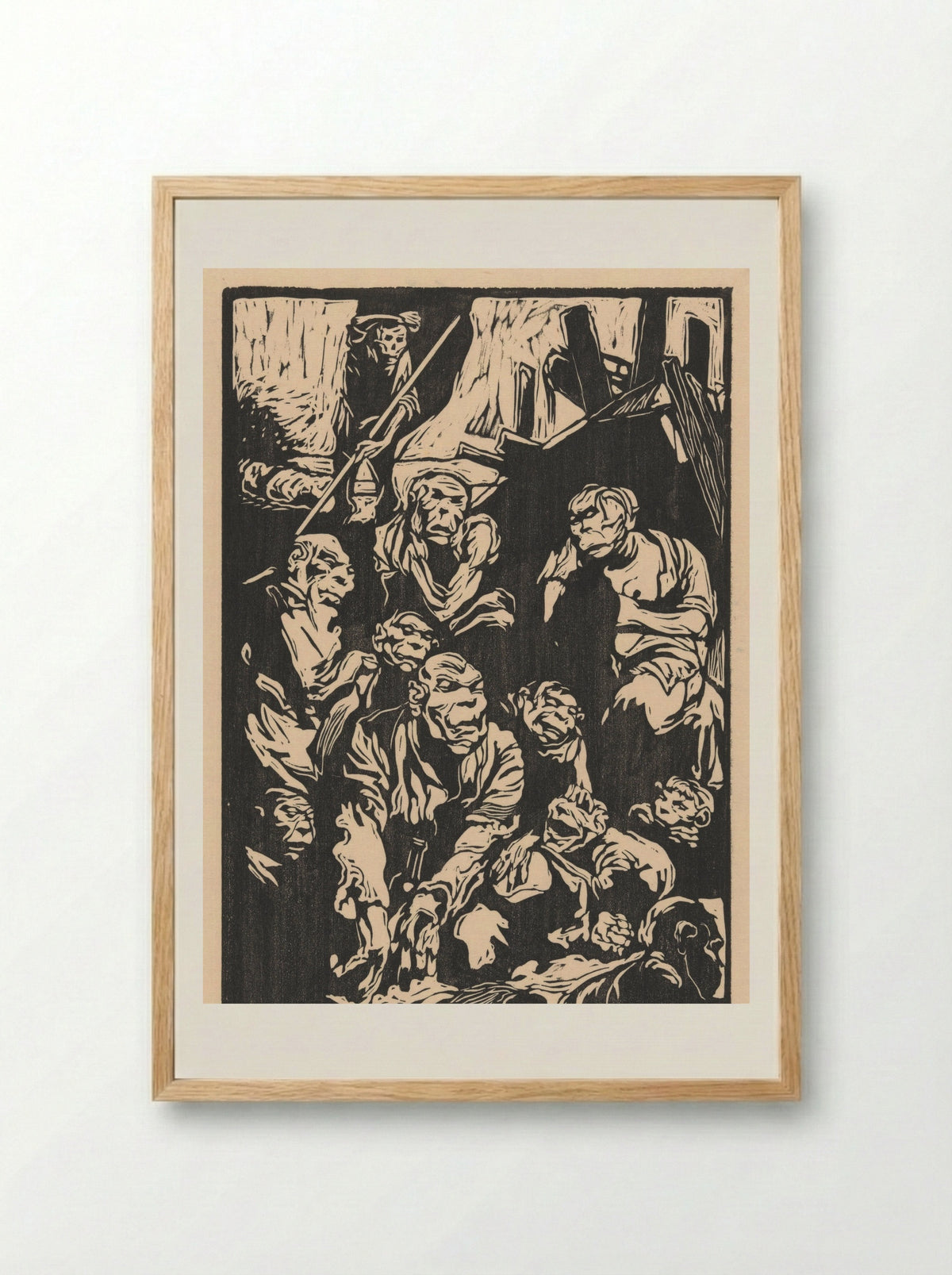 Zittende fantasiewezens - Johannes Josephus Aarts - Framed Print Wood