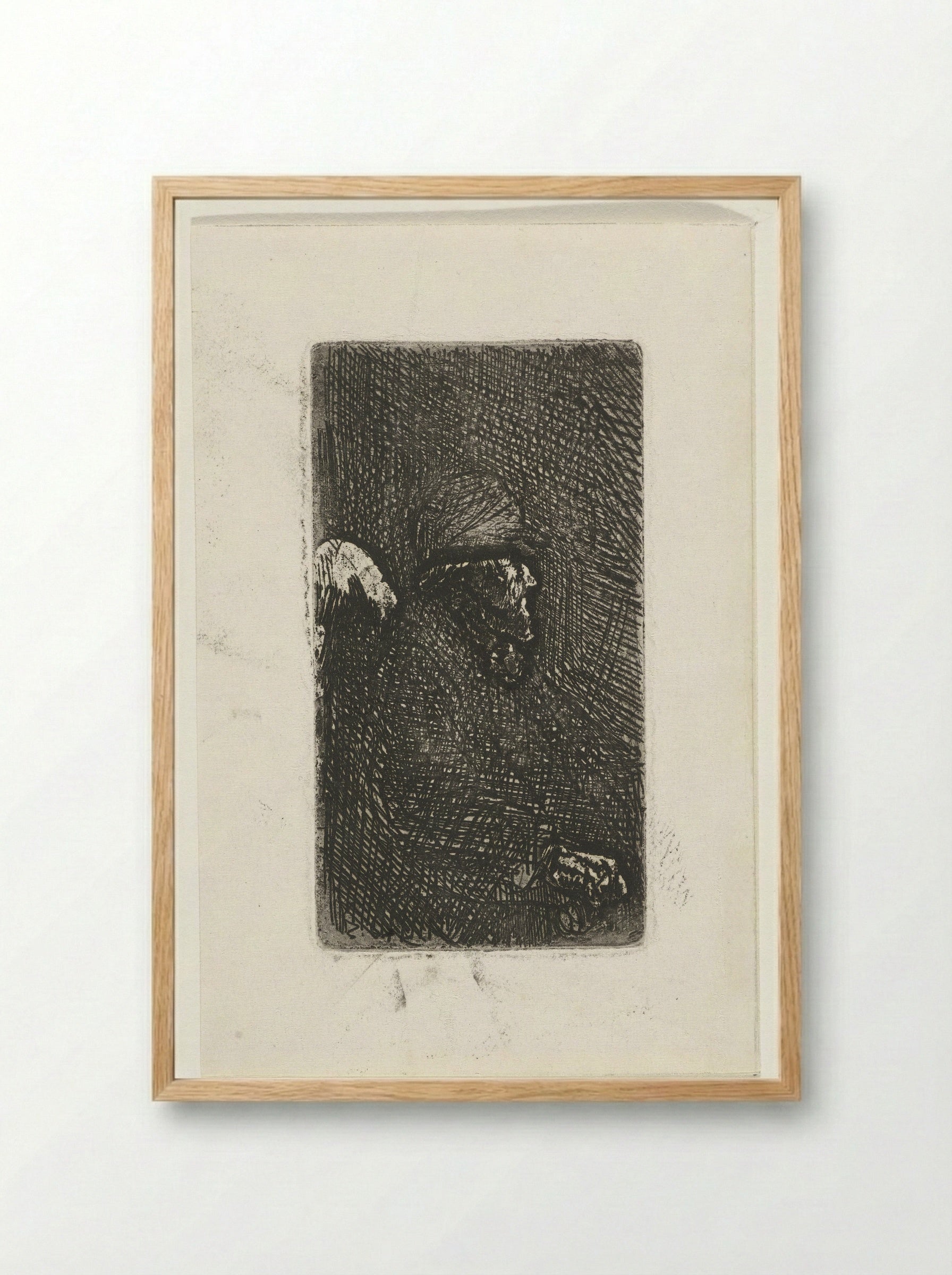 Zittende oude man - Jozef Israëls - Framed Print Wood