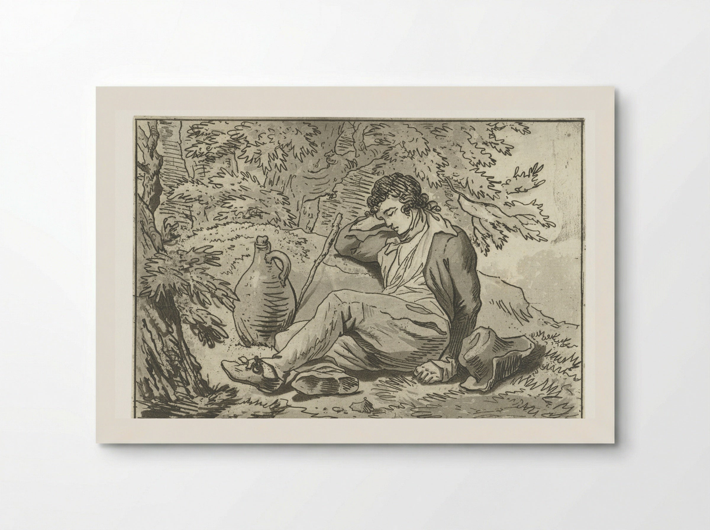Zittende slapende jongen - Anthonie van den Bos - Poster