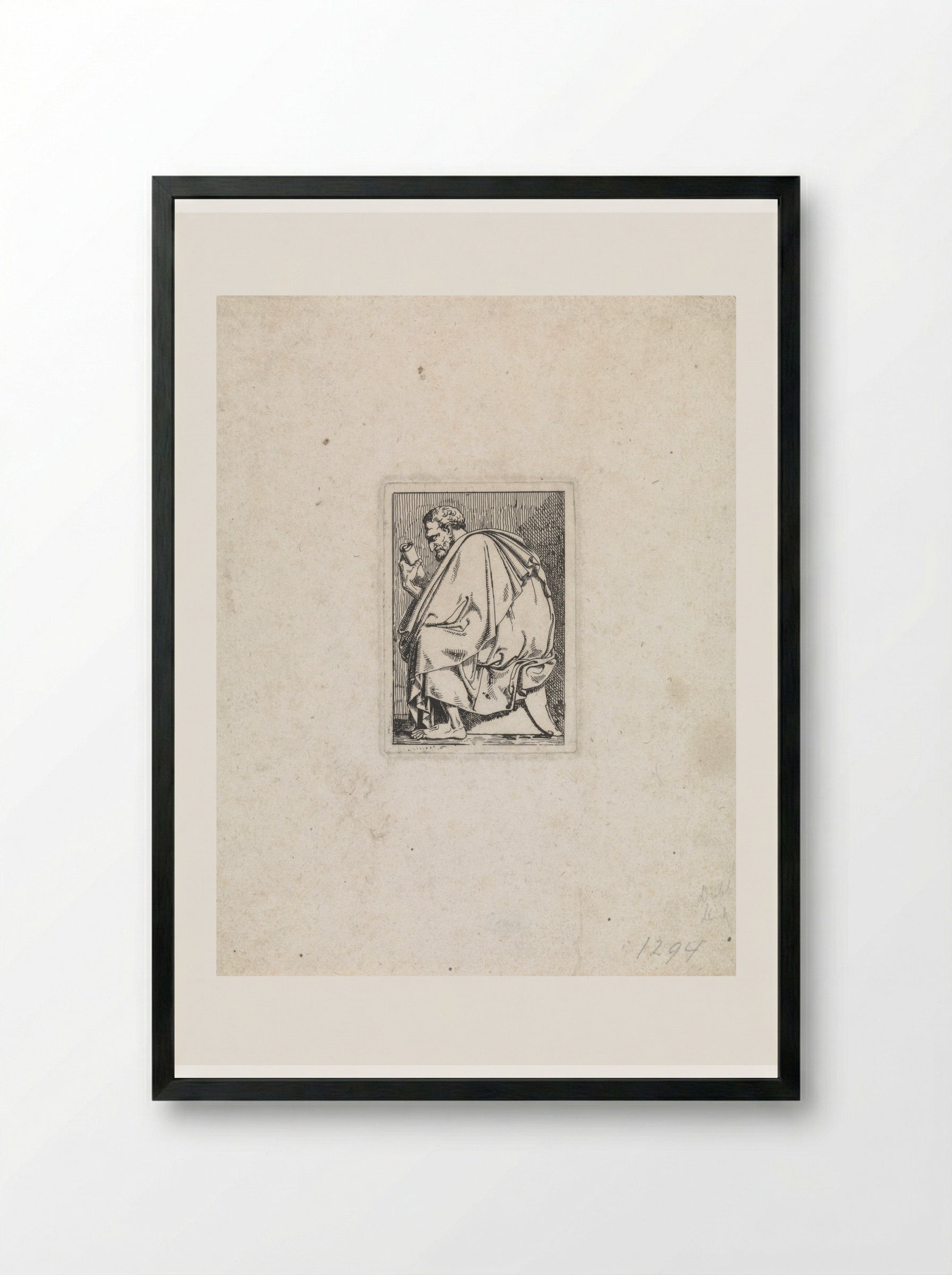 Zittende wijsgeer - David Pièrre Giottino Humbert de Superville - Framed Print Black