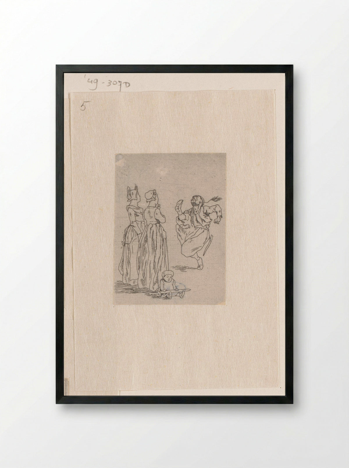 Zoeaaf, twee vrouwen en een kind - Félicien Rops - Framed Print Black