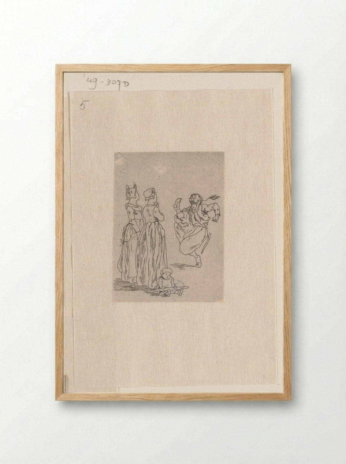 Zoeaaf, twee vrouwen en een kind - Félicien Rops - Framed Print Wood