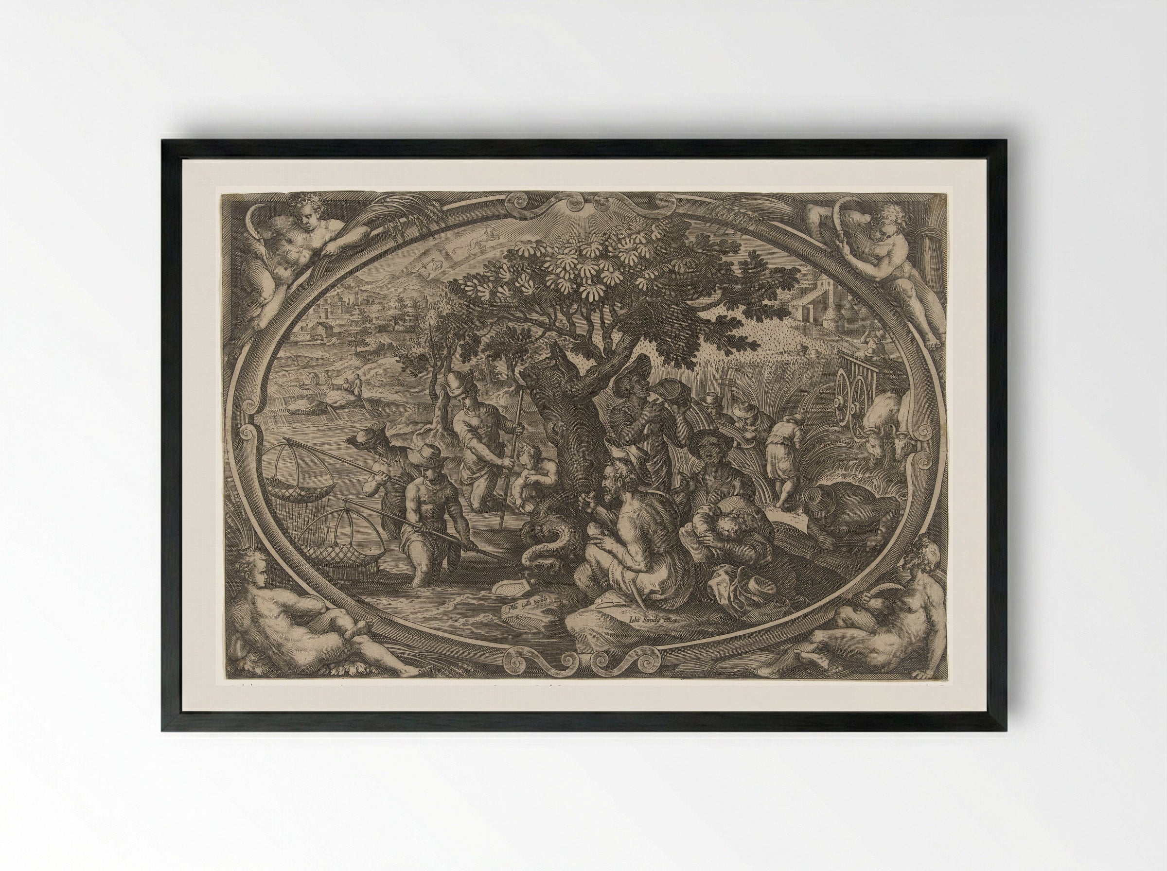 Zomer (Summer) - Philips Galle - Framed Print Black