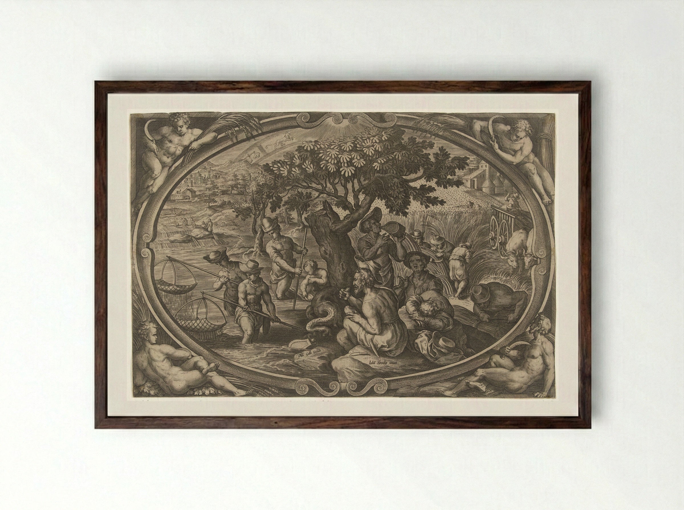 Zomer (Summer) - Philips Galle - Framed Print Dark Wood