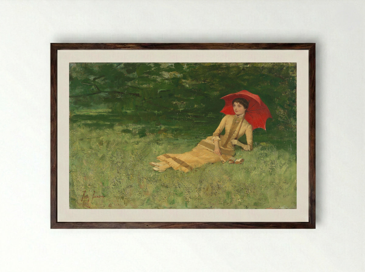 Zomernamiddag - Frits Jansen - Framed Print Dark Wood