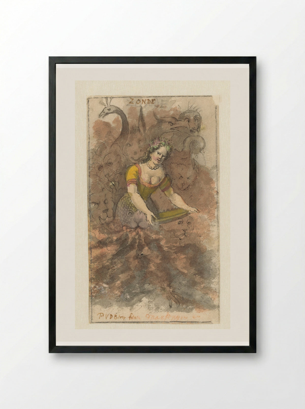 Zonde (Sin) - Pieter van den Berge - Framed Print Black