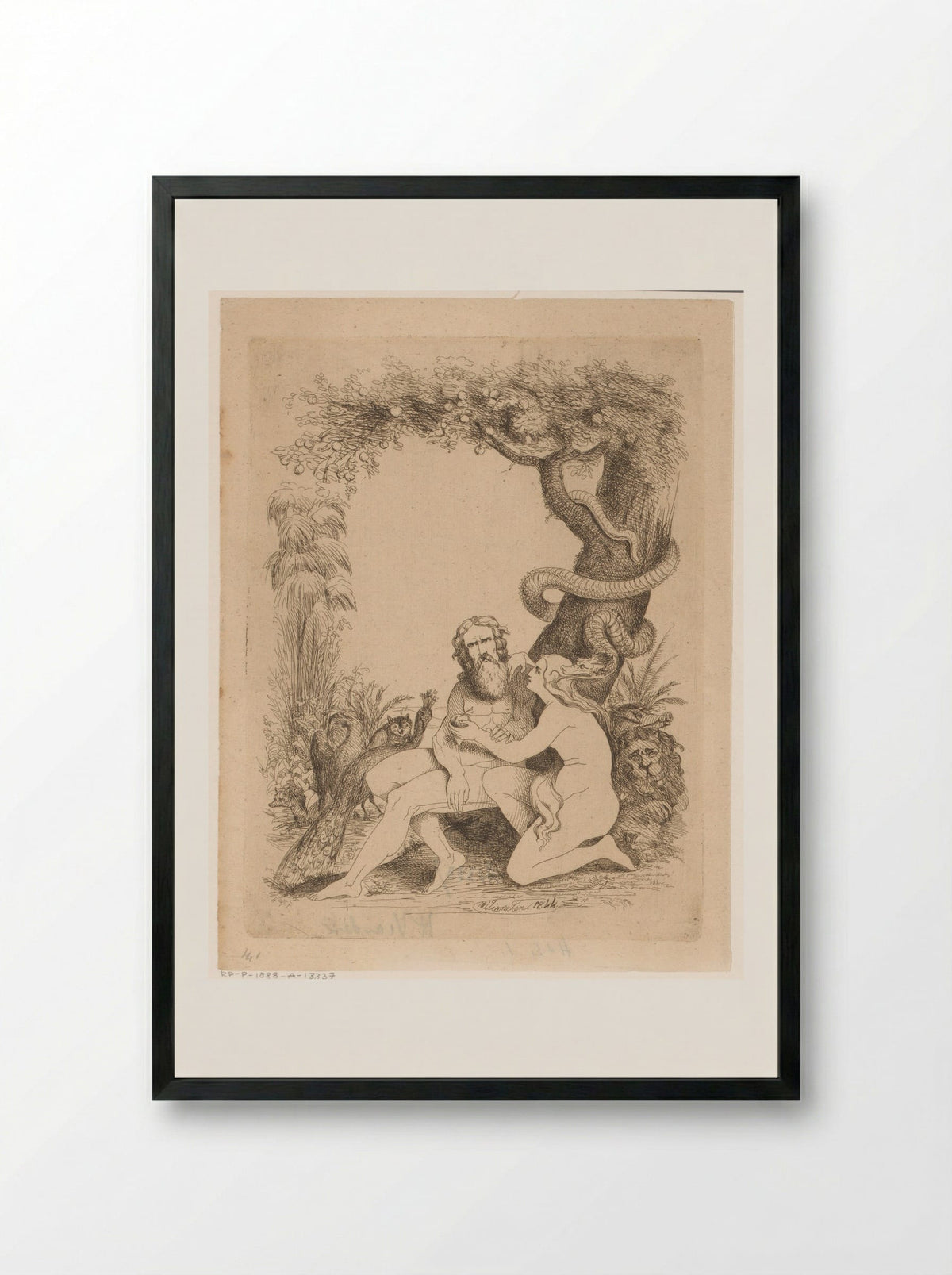 Zondeval - Franciscus Andreas Durlet - Framed Print Black