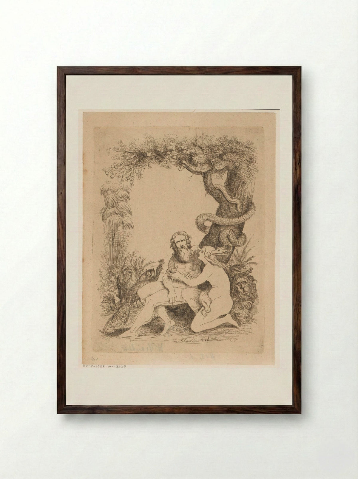 Zondeval - Franciscus Andreas Durlet - Framed Print Dark Wood