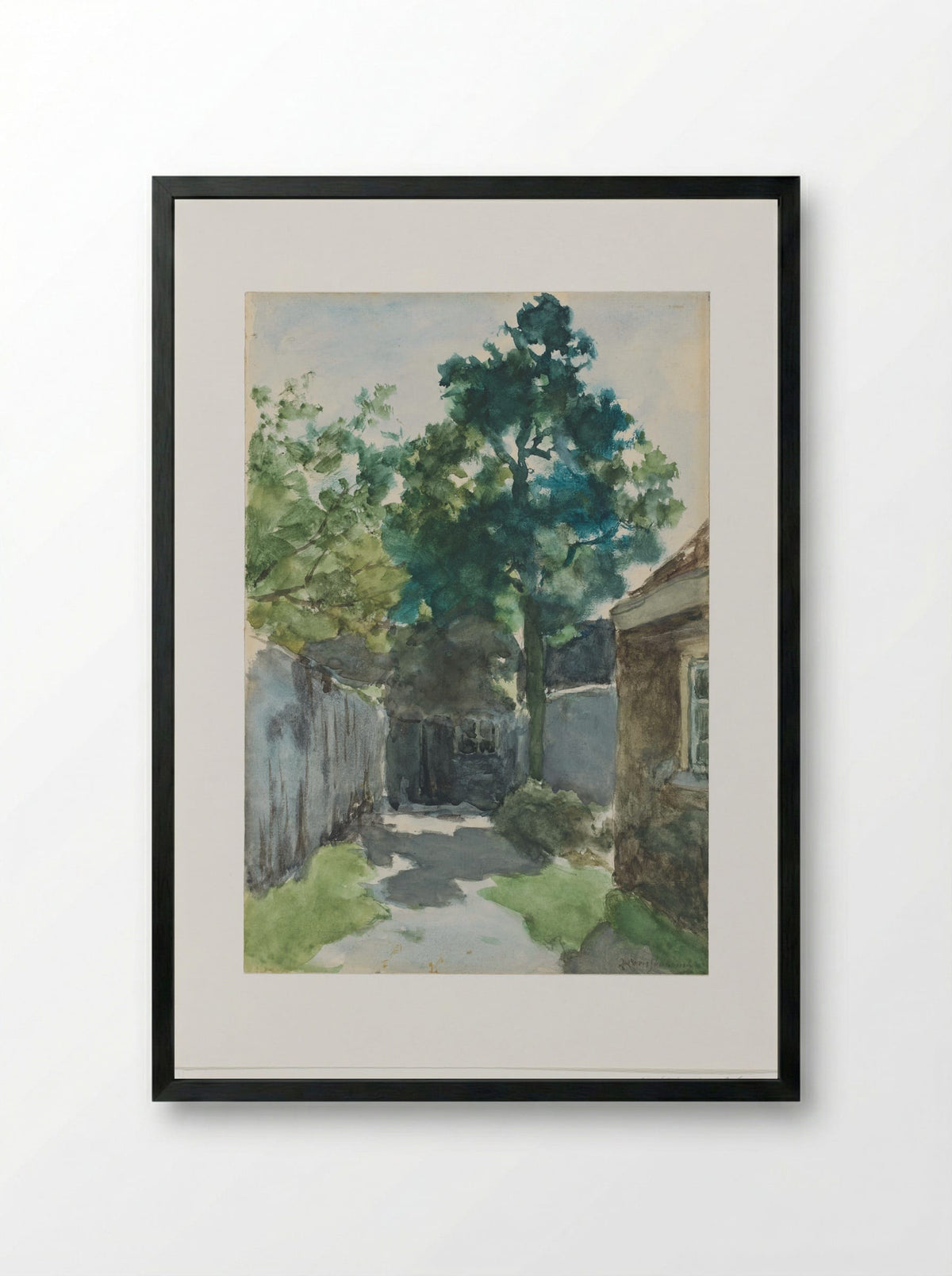 Zonnig hofje - Johan Hendrik Weissenbruch - Framed Print Black