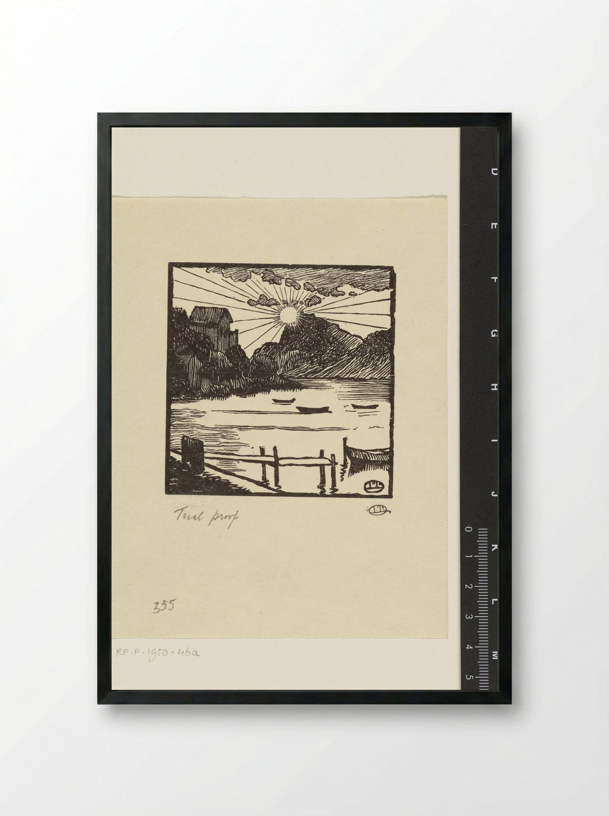 Zonsopgang boven een meer - Lucien Pissarro - Framed Print Black