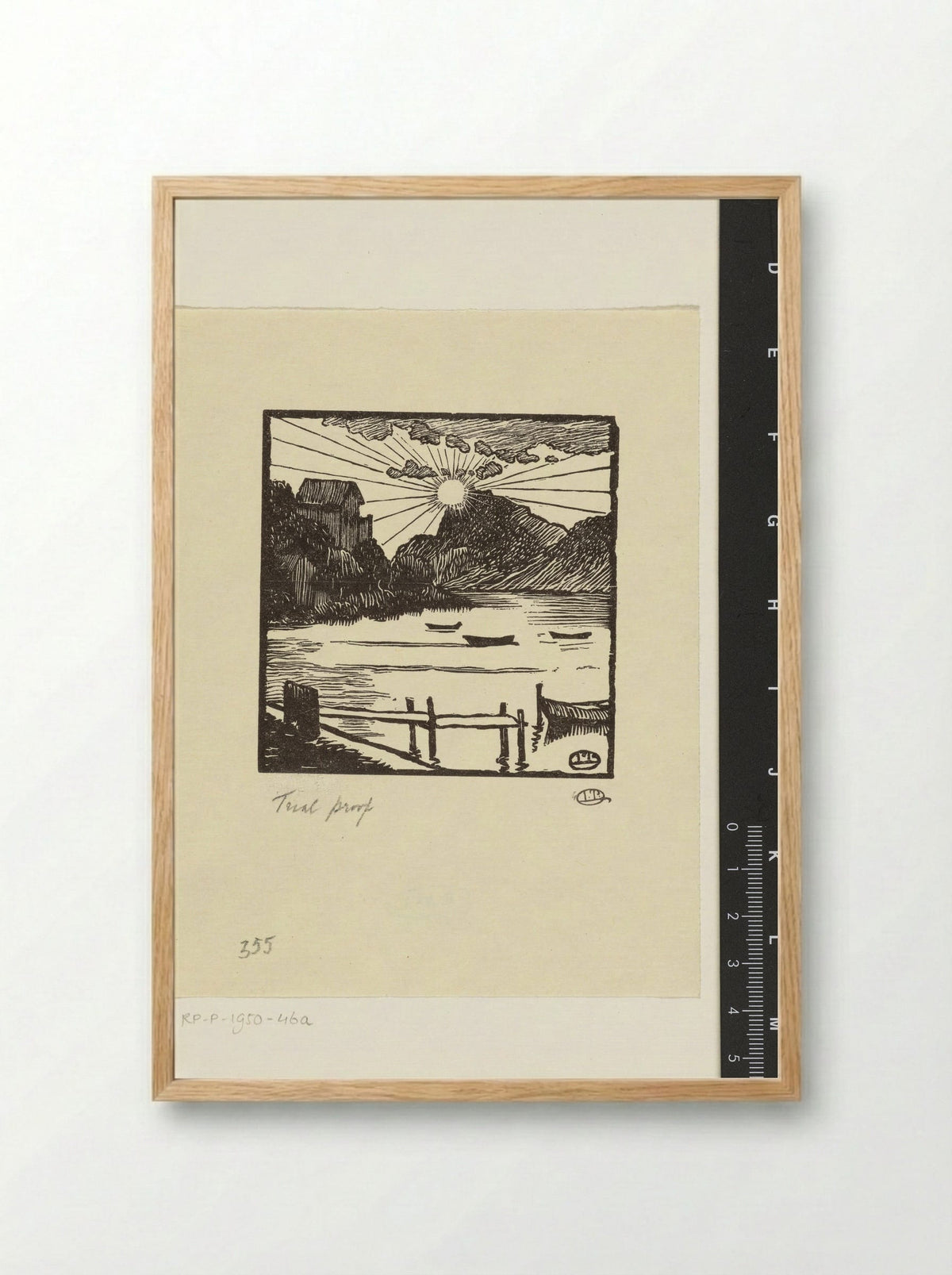Zonsopgang boven een meer - Lucien Pissarro - Framed Print Wood