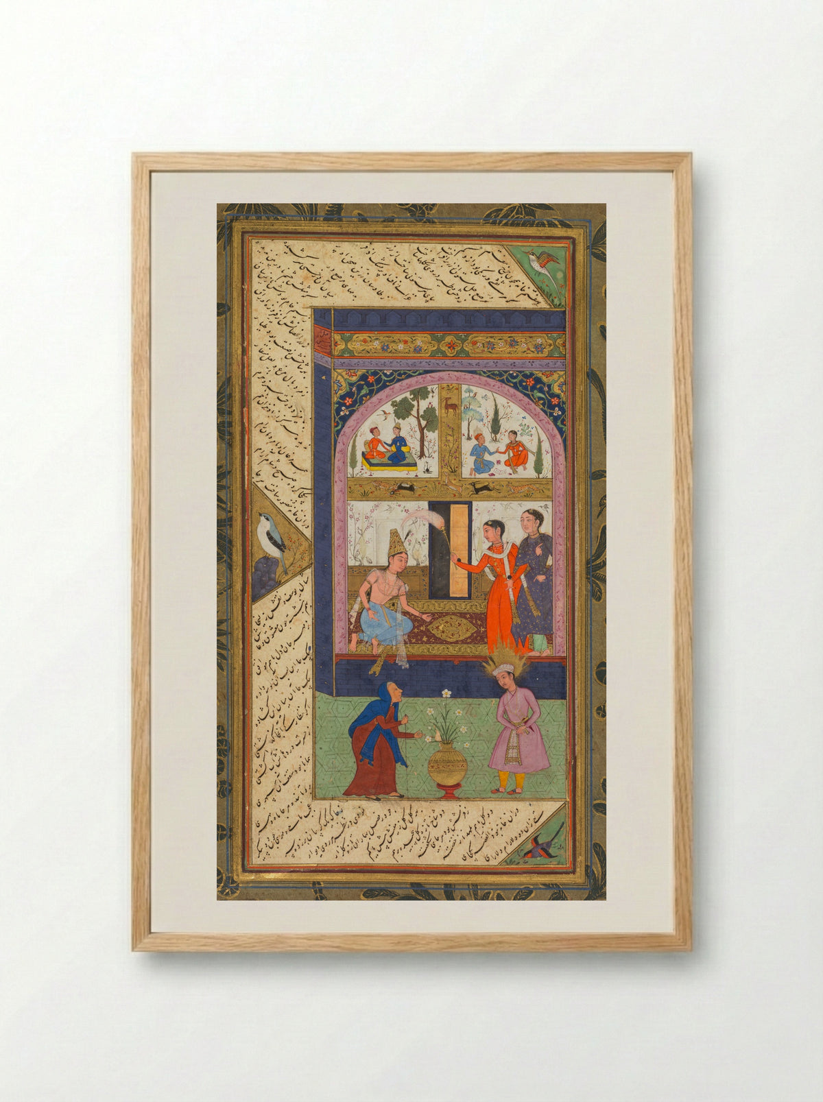 Zulaykha in her palace and as an old woman with Joseph - Mushfiq - Framed Print Wood