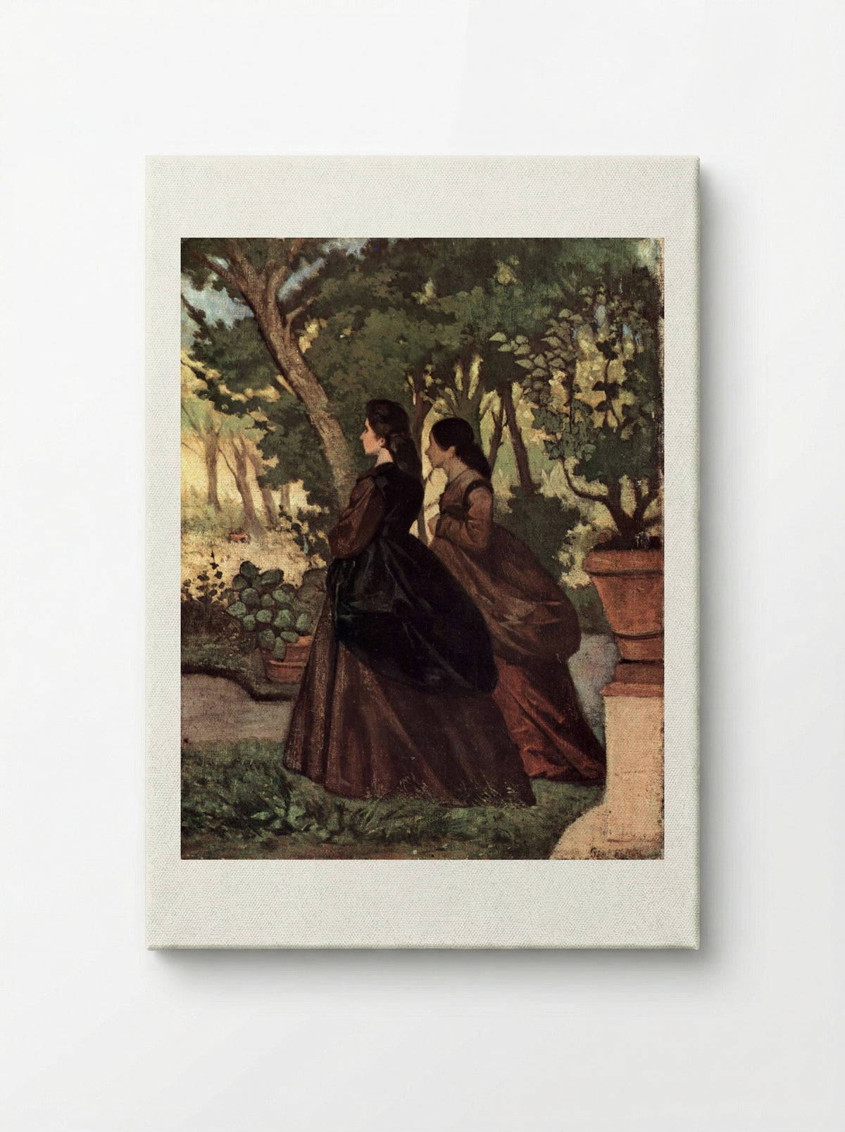 Zwei Damen im Garten von Castiglioncello - Giovanni Fattori - Canvas