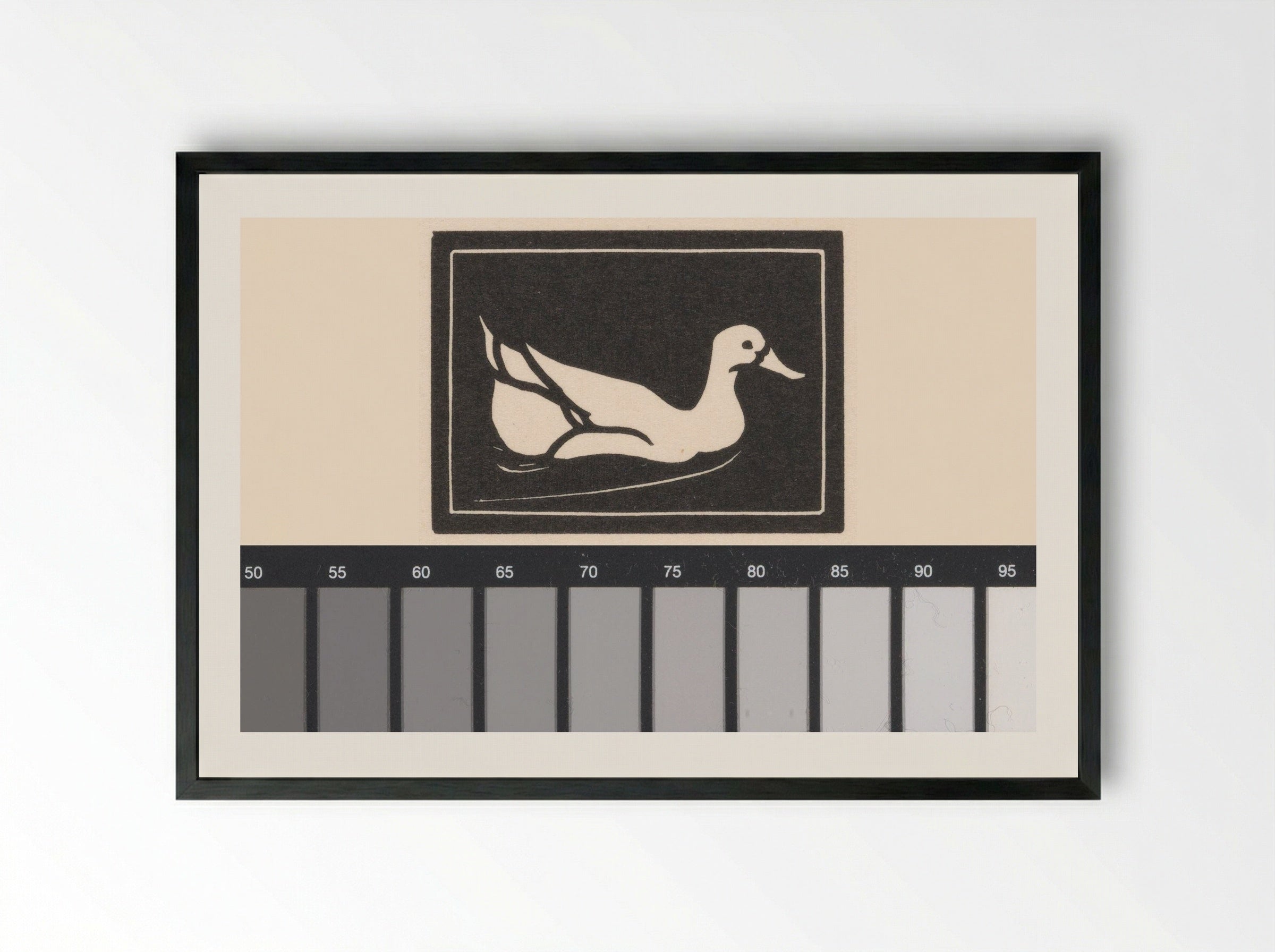Zwemmende eend (Swimming Duck) - Julie de Graag - Framed Print Black