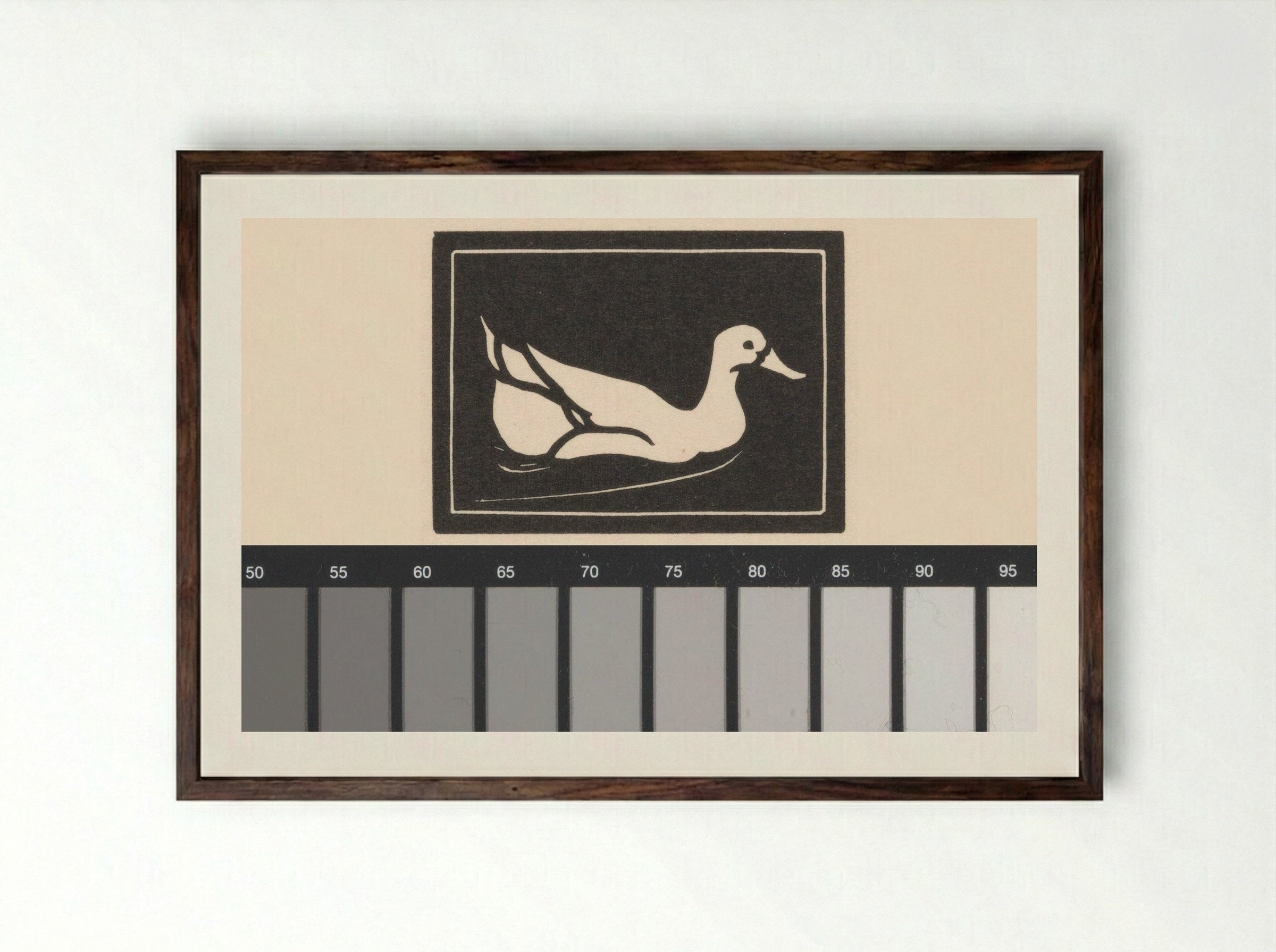 Zwemmende eend (Swimming Duck) - Julie de Graag - Framed Print Dark Wood