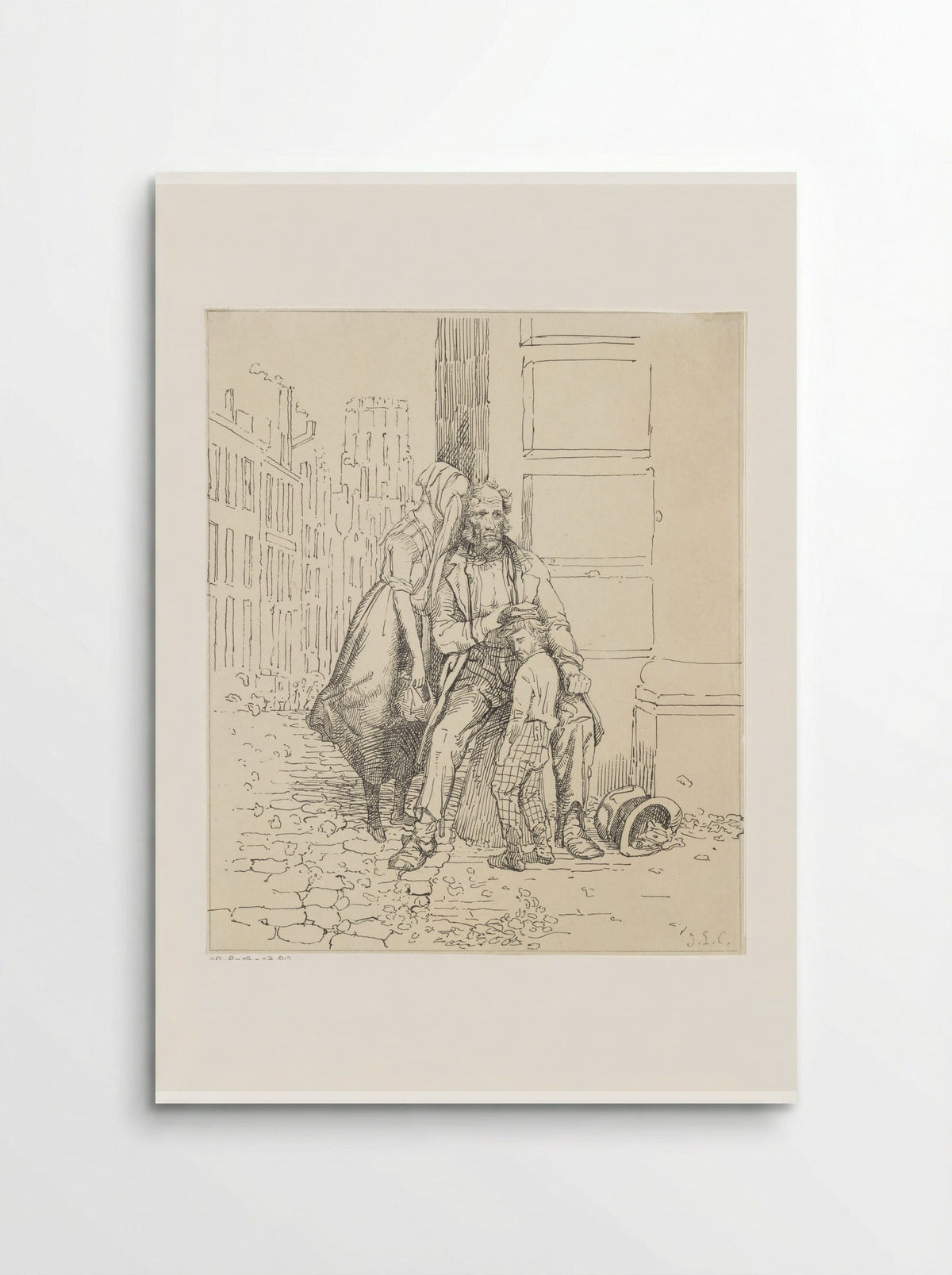 Zwervend gezin op straat - Jacobus Ludovicus Cornet - Poster