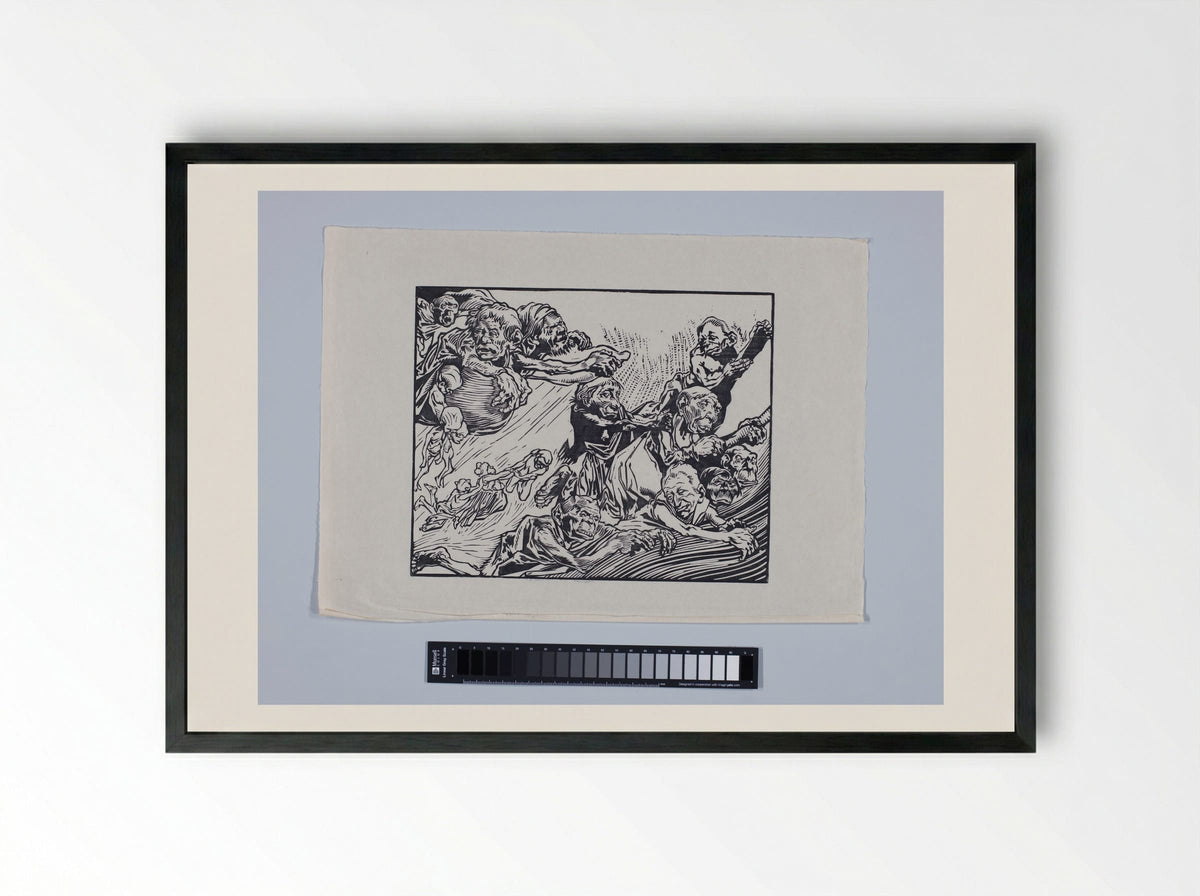 Zwevende fantasiewezens - Johannes Josephus Aarts - Framed Print Black