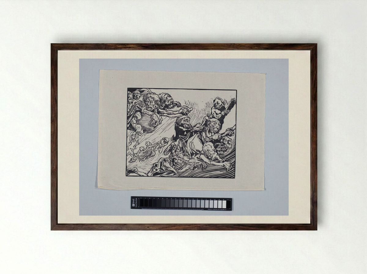 Zwevende fantasiewezens - Johannes Josephus Aarts - Framed Print Dark Wood