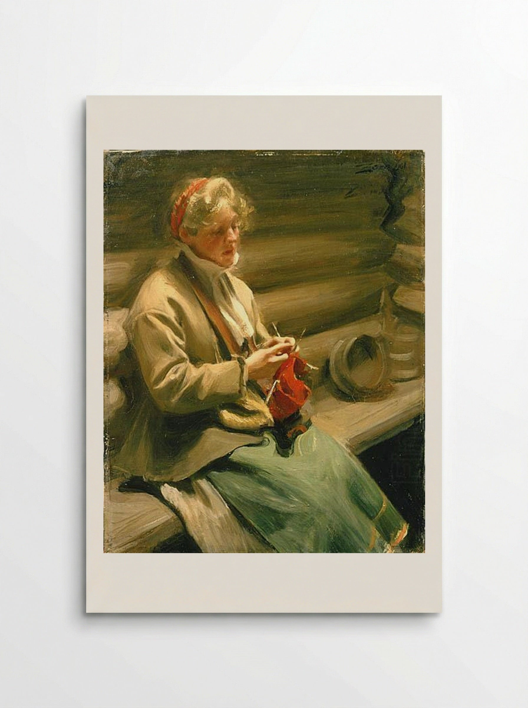 Girl Knitting - Anders Zorn - Poster