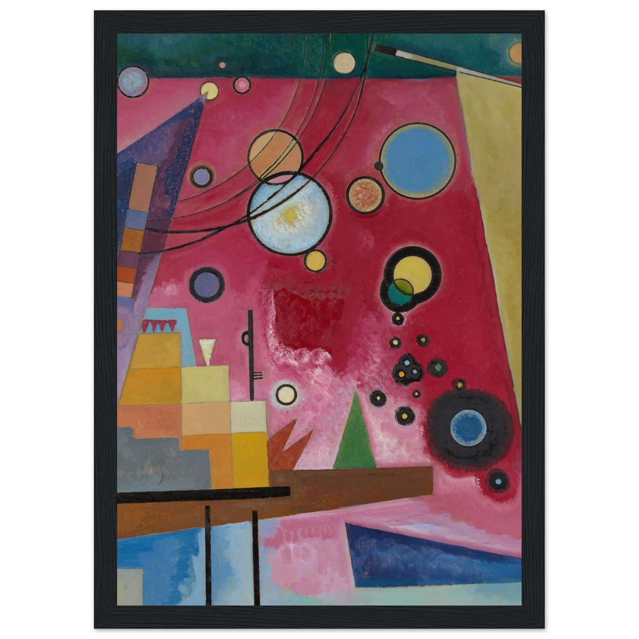 Heavy Red - Wassily Kandinsky - Framed Print Black