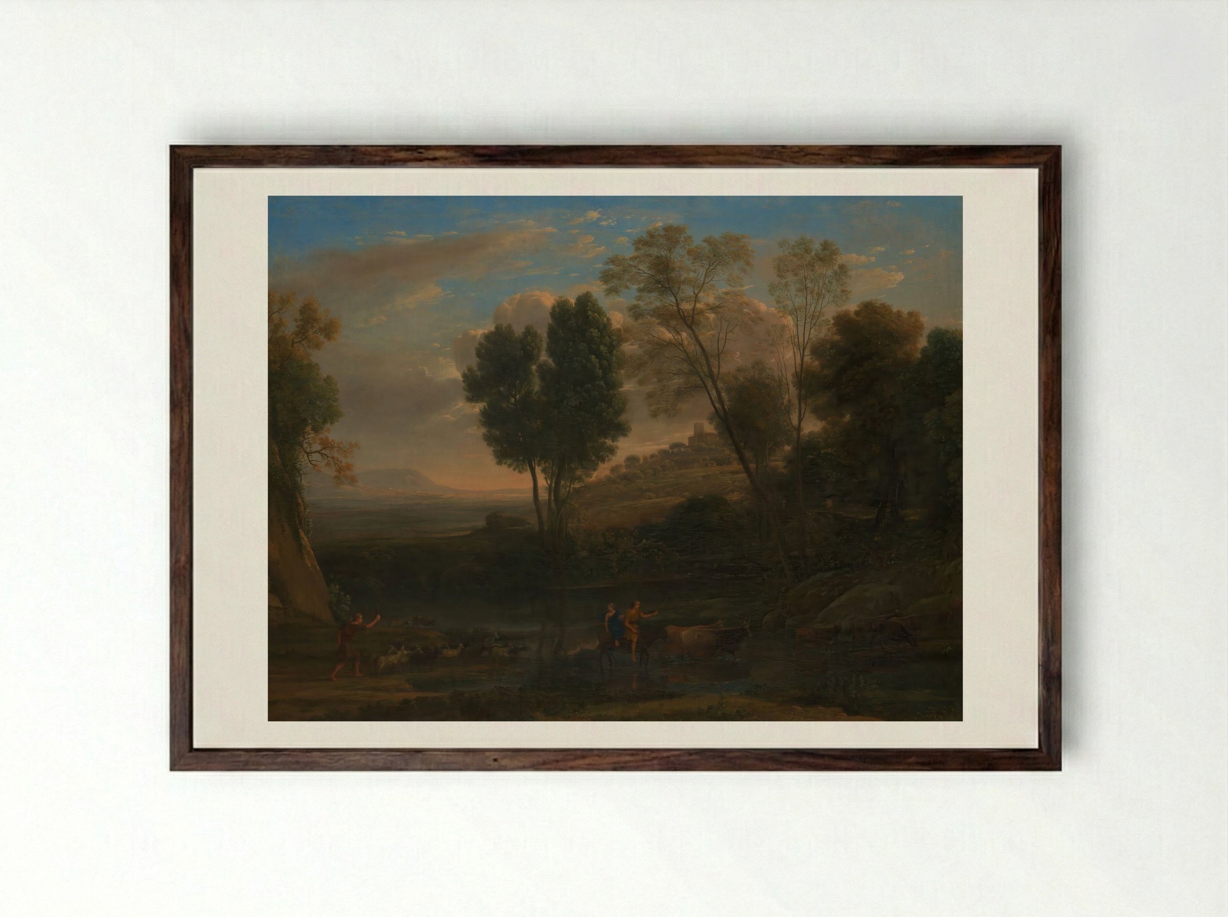 Sunrise - Claude Lorrain - Framed Print Dark Wood