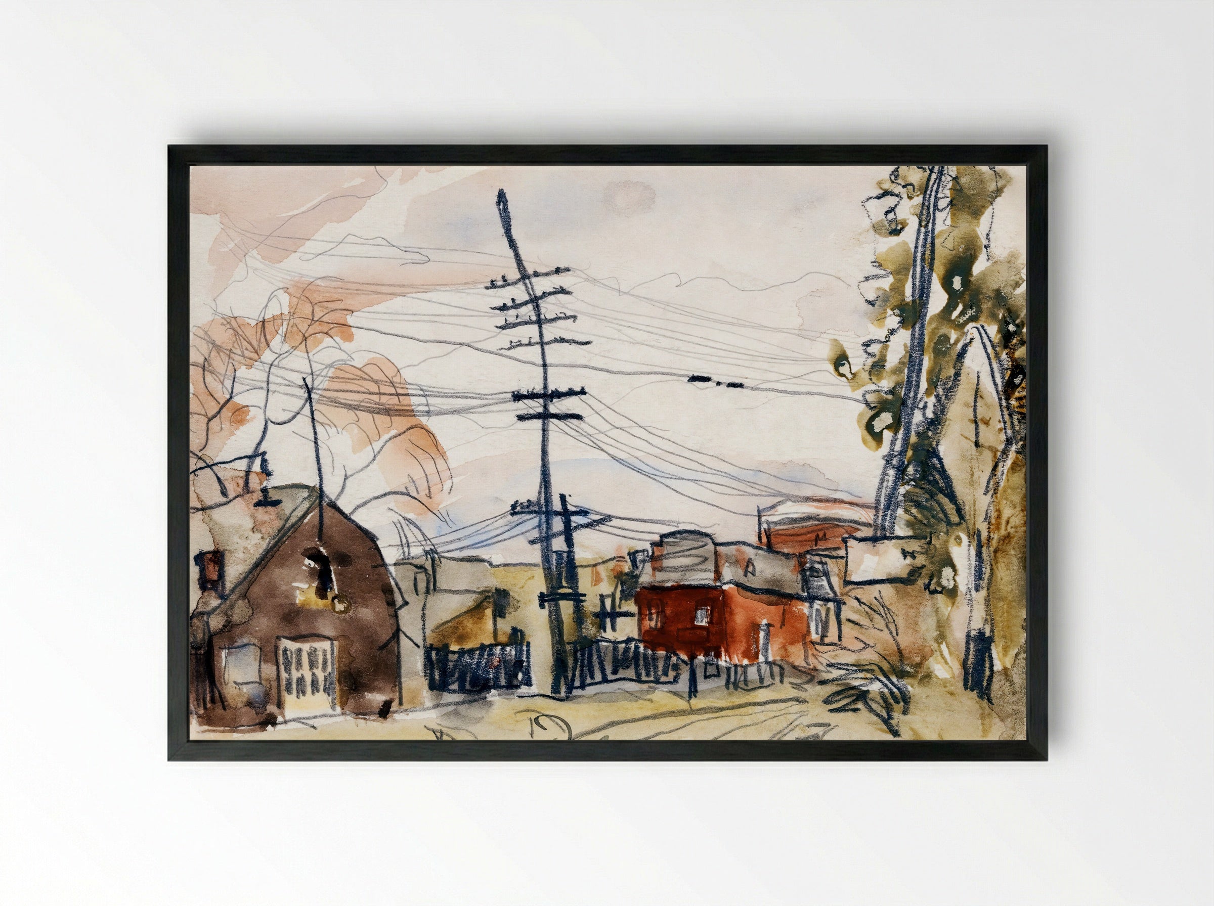 Fall Brook Railroad - Arthur Dove - Framed Print Black