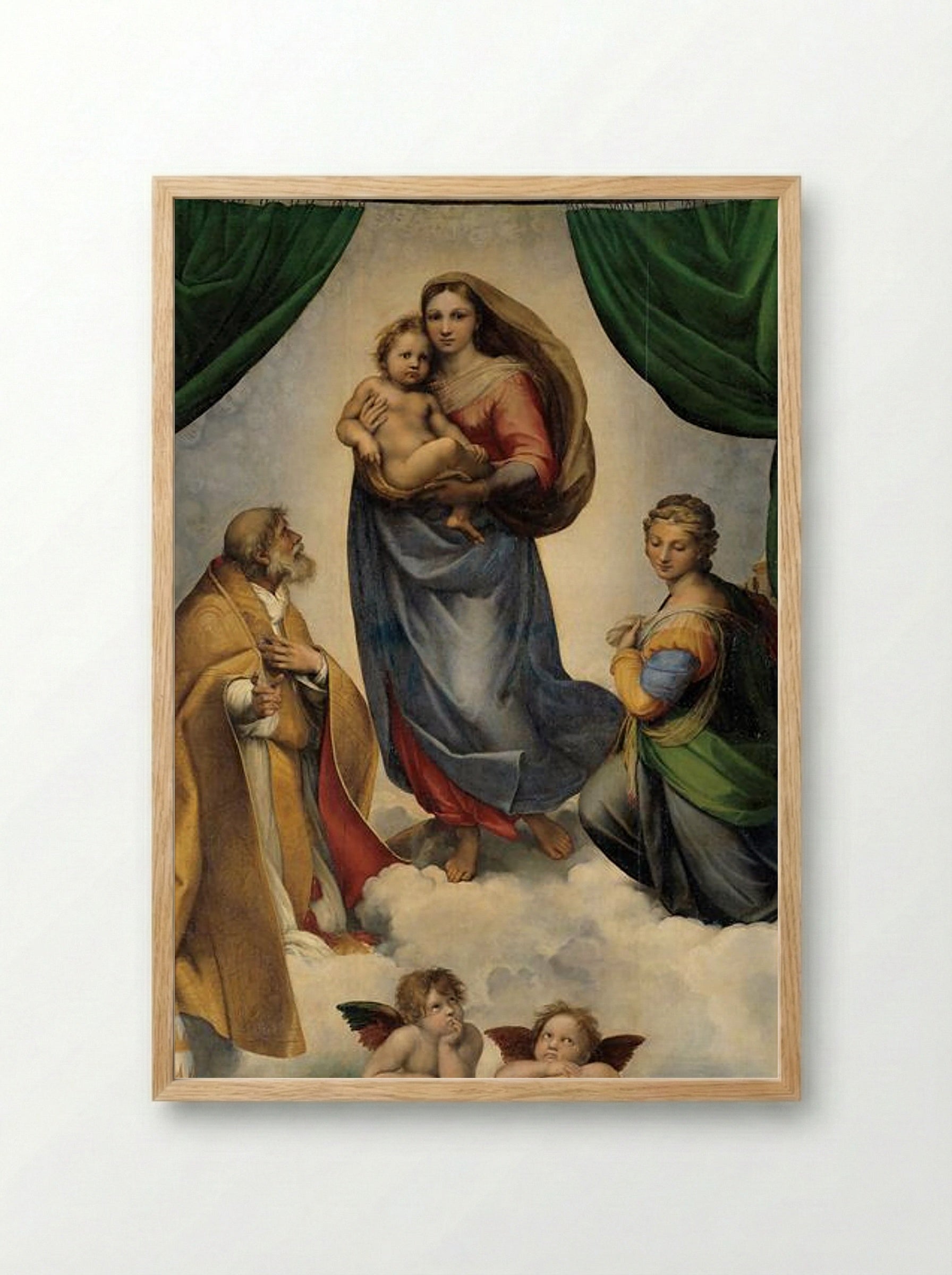 The Sistine Madonna - Raphael - Framed Print Wood