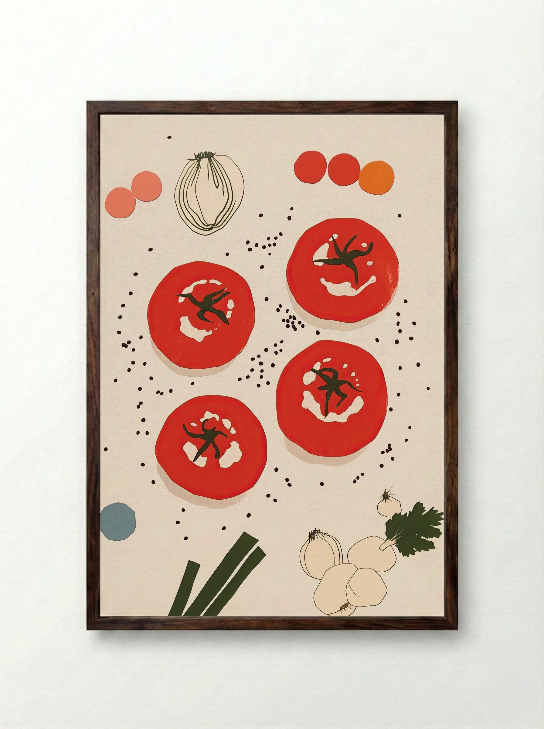 Slices of Garden - Framed Print Dark Wood