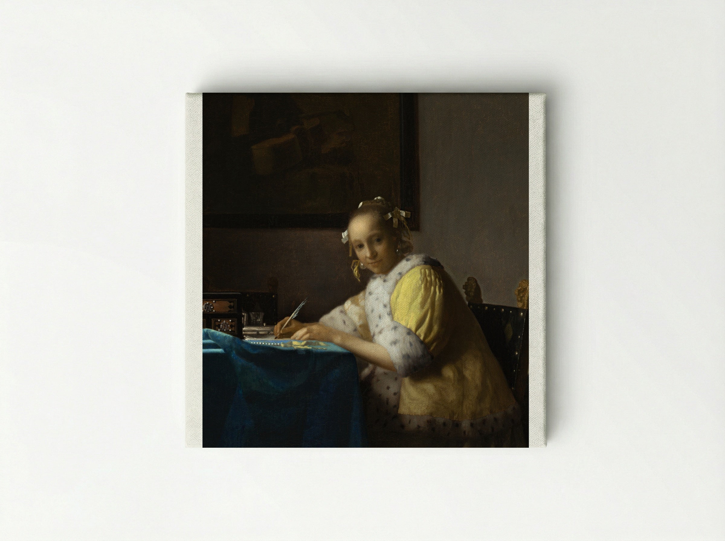 A Lady Writing a Letter - Johannes Vermeer - Canvas