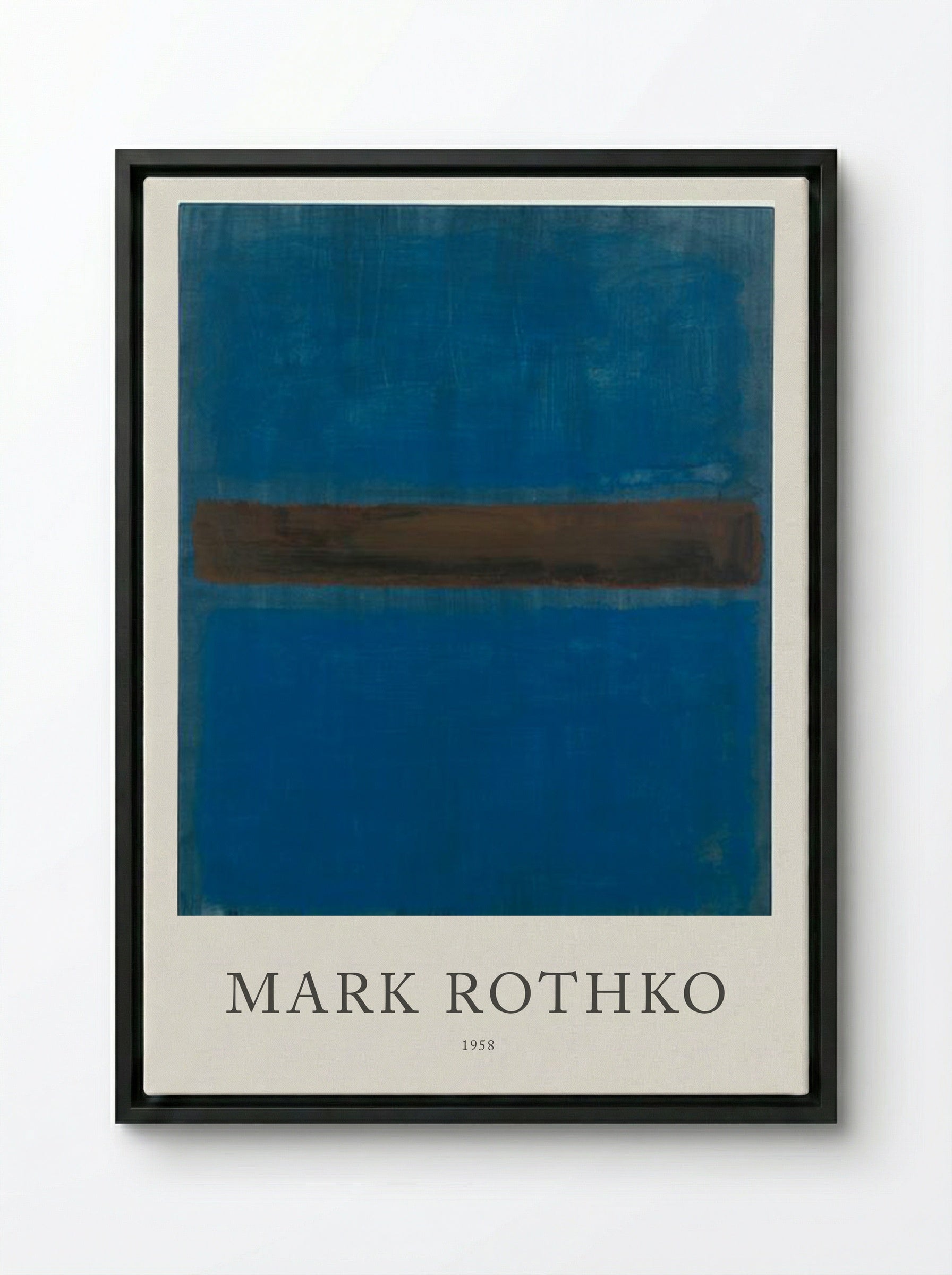 Untitled (Blue, Brown, Blue) - Mark Rothko - Framed Canvas Black