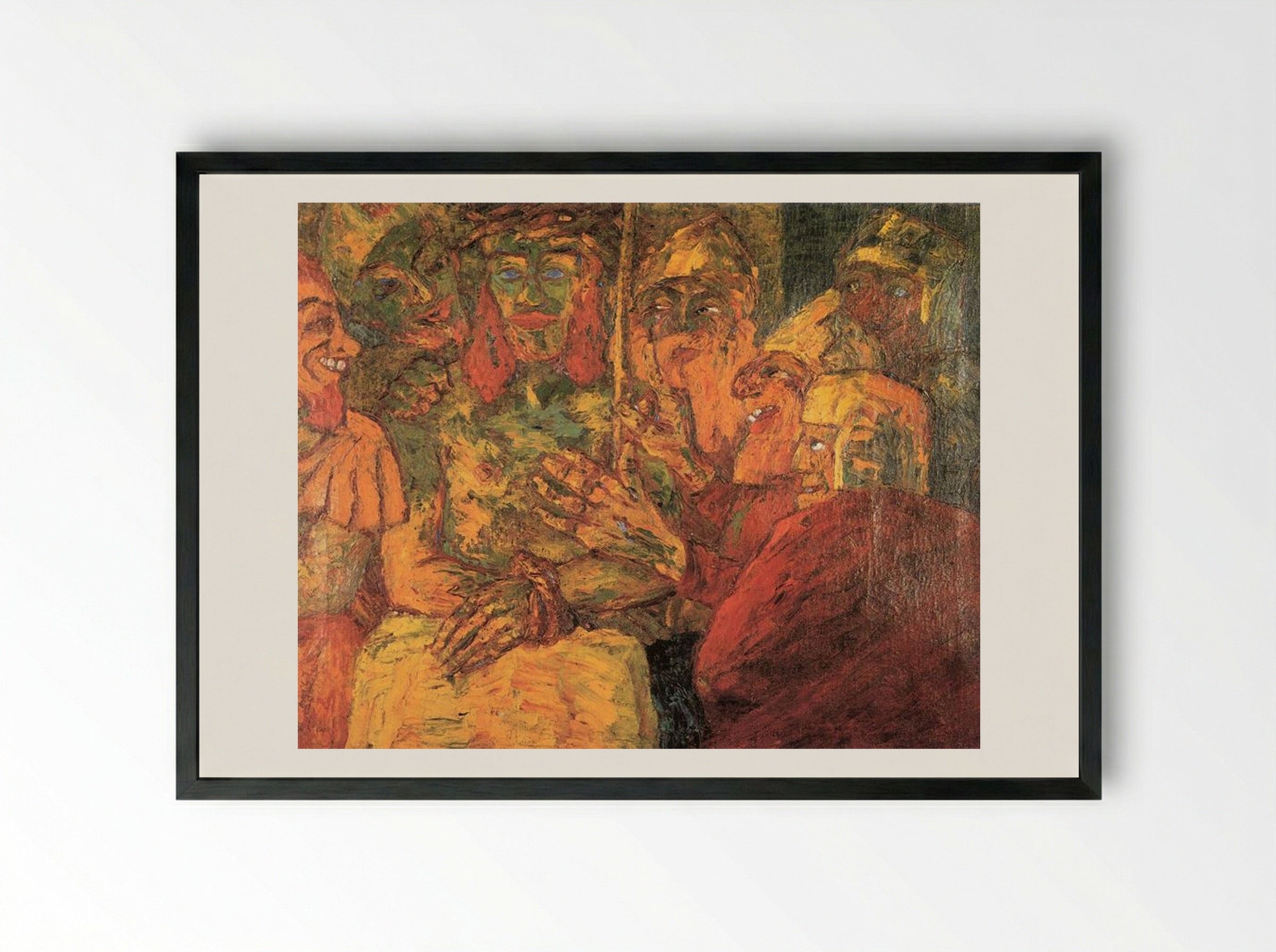 Mocking of Christ - Emil Nolde - Framed Print Black