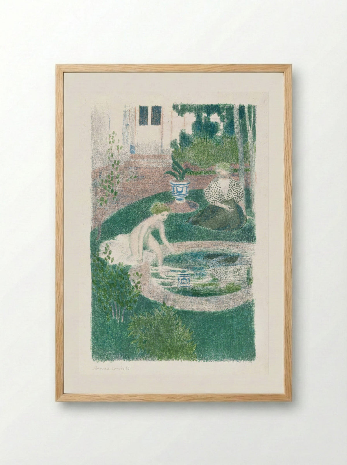 The Reflection in the Fountain (Le reflet dans la fontaine) - Maurice Denis - Framed Print Wood