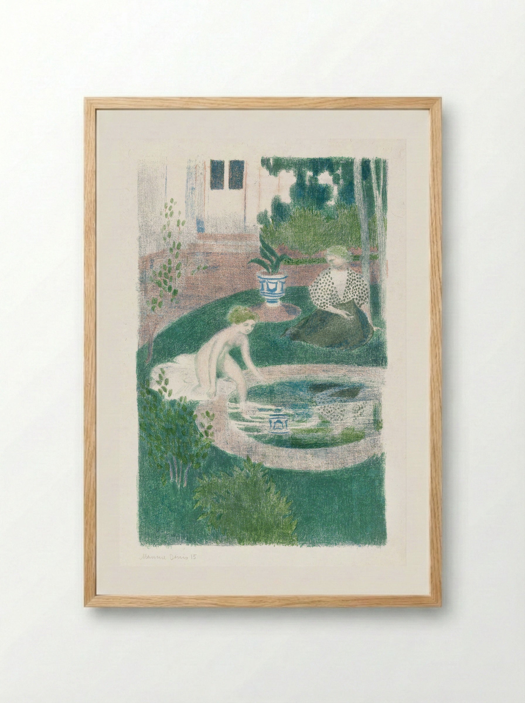 The Reflection in the Fountain (Le reflet dans la fontaine) - Maurice Denis - Framed Print Wood