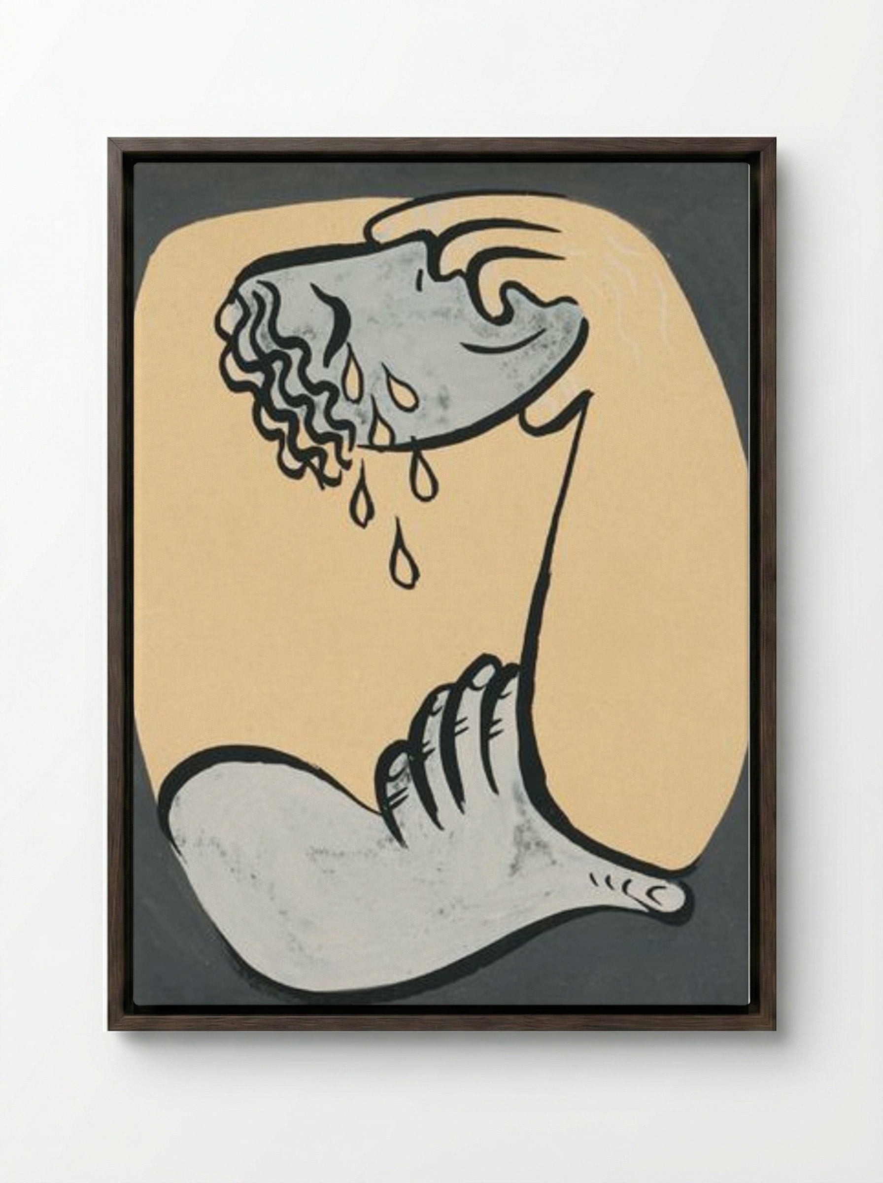 Despair - Mikuláš Galanda - Framed Canvas Dark Wood