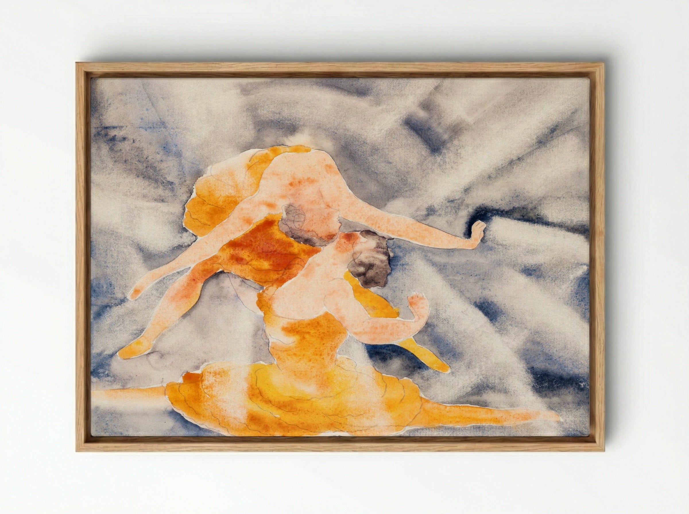 Two Women Acrobats - Charles Demuth - Framed Canvas Wood