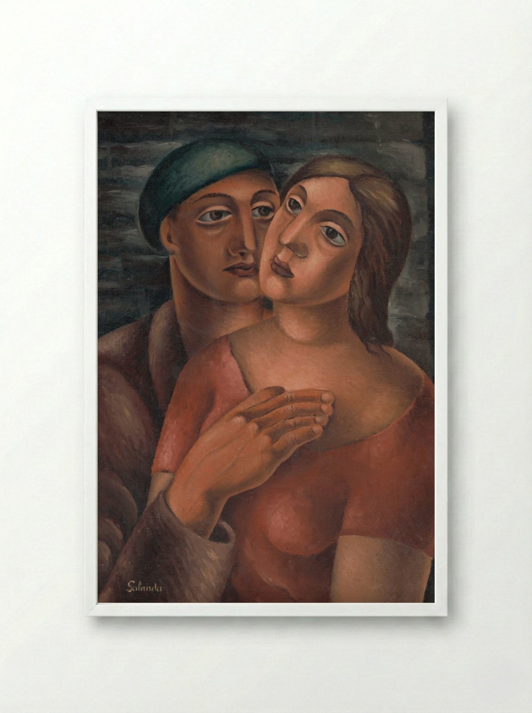 Lovers - Mikuláš Galanda - Framed Print White