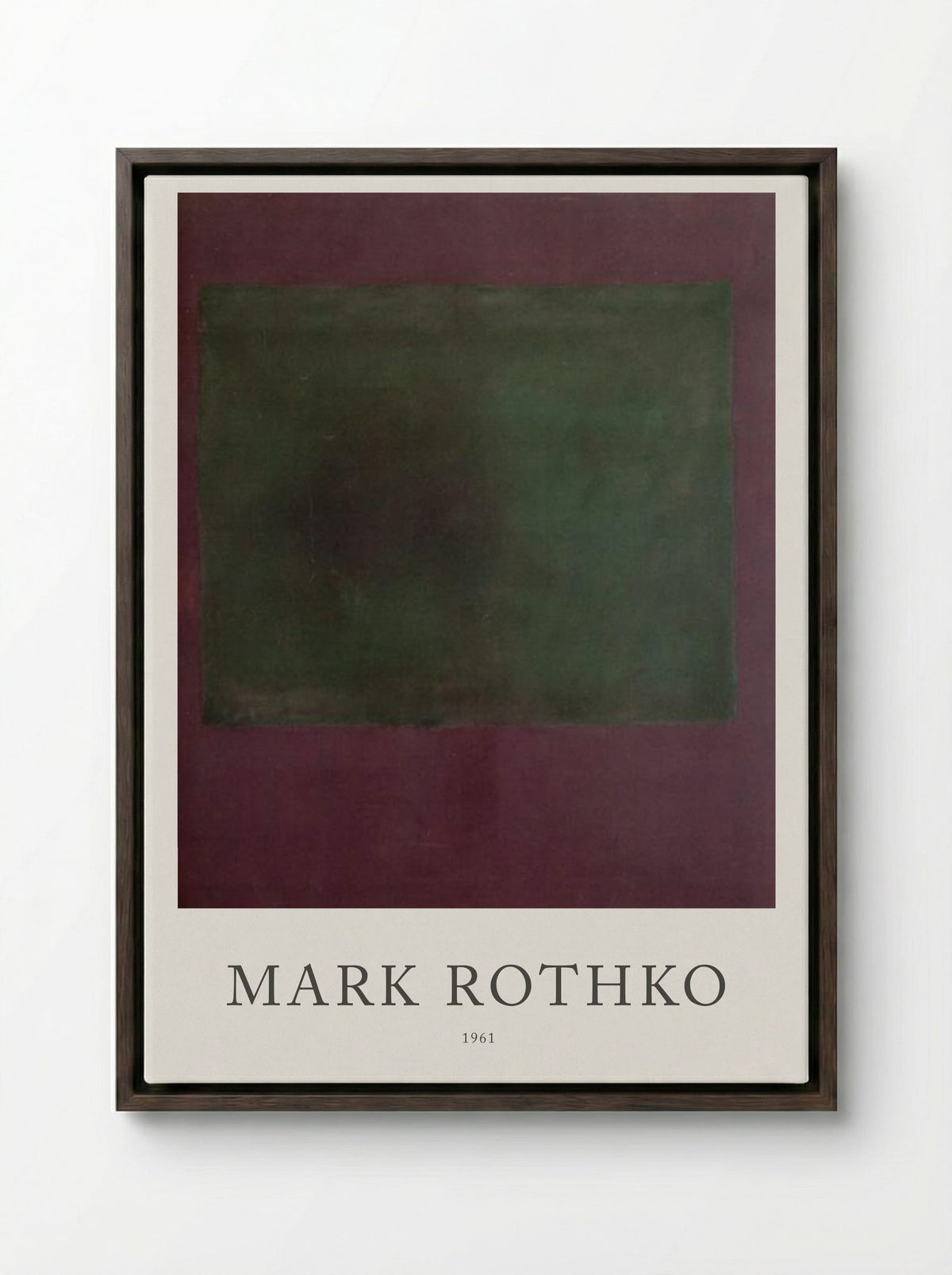 Untitled (Green and Maroon) - Mark Rothko - Framed Canvas Dark Wood