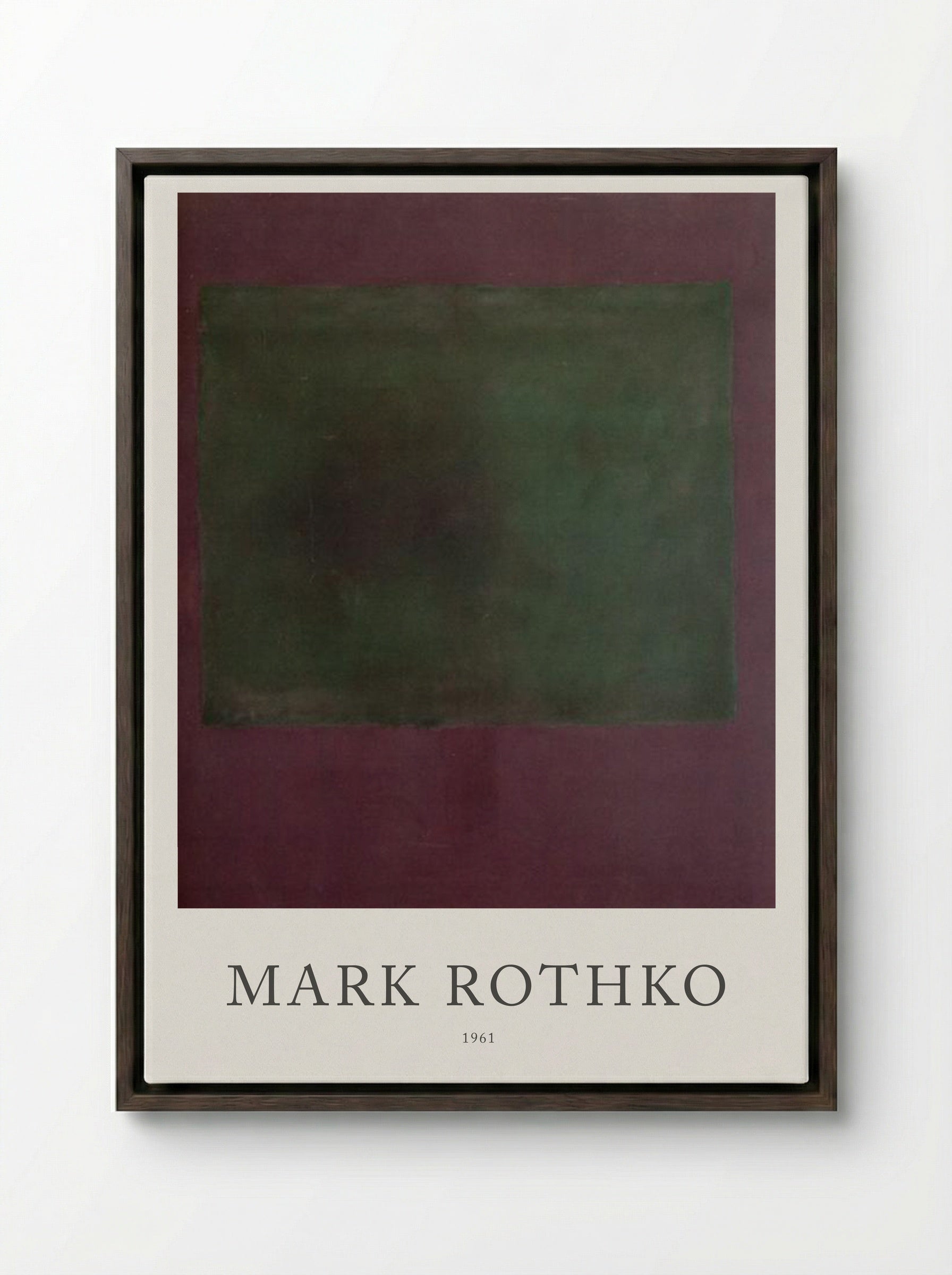 Untitled (Green and Maroon) - Mark Rothko - Framed Canvas Dark Wood