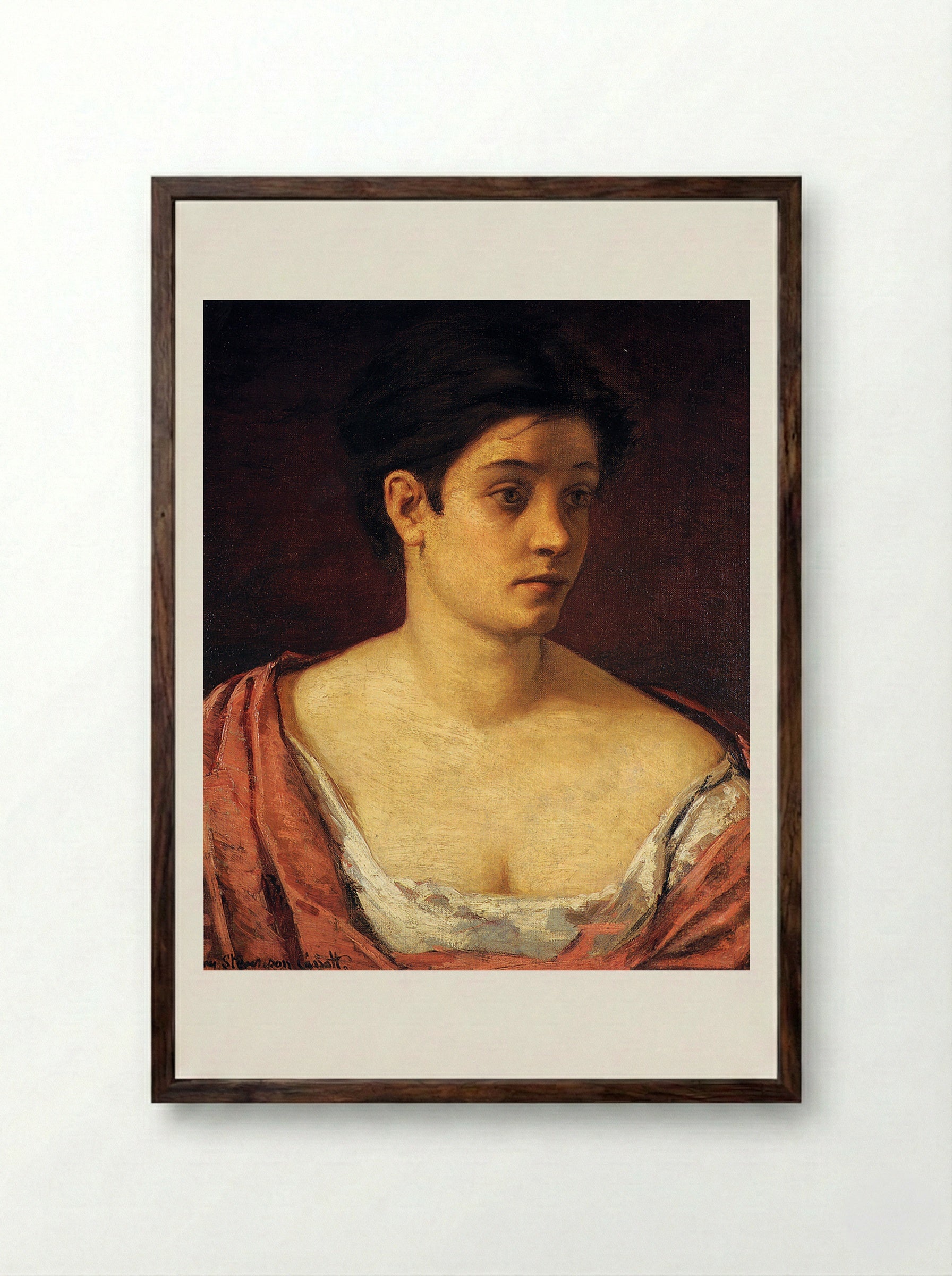 Portrait of a Woman - Mary Stevenson Cassatt - Framed Print Dark Wood