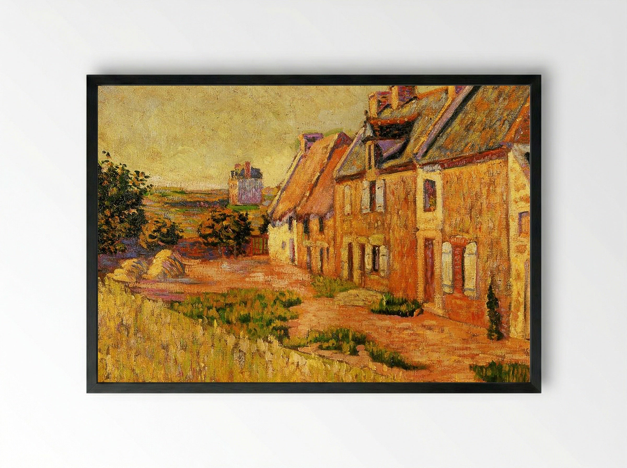 Saint Briac, Courtyard of the Ville Hue - Paul Signac - Framed Print Black