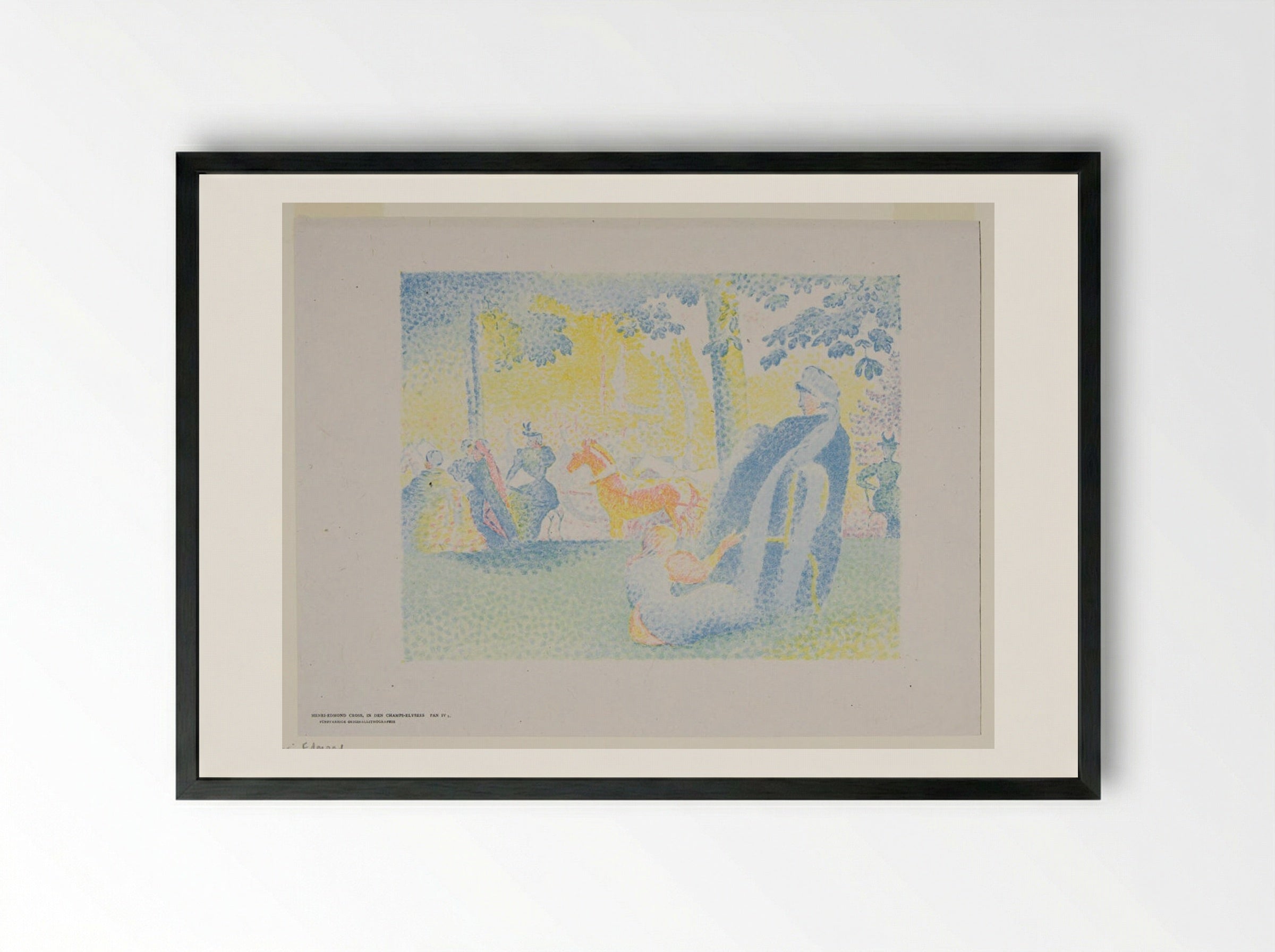Champs Elysées - Henri-Edmond Cross - Framed Print Black